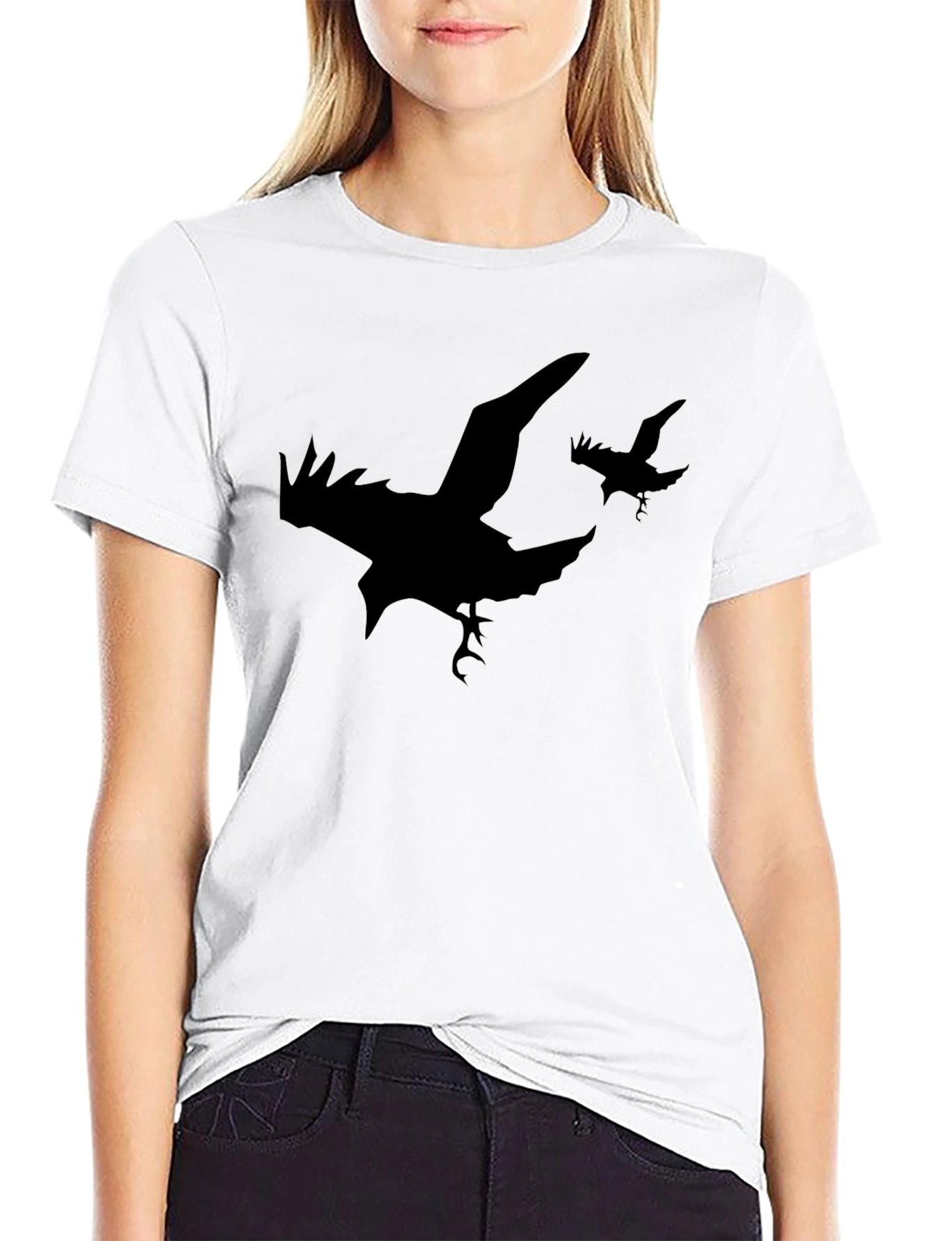 Raven Silhouette T-Shirt - Black Graphic Tee