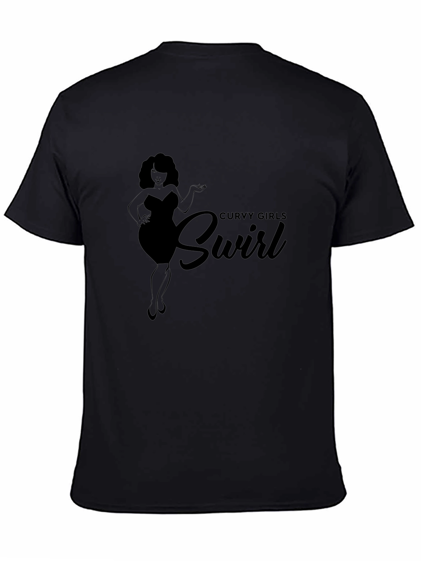 Curvy Girls Swirl Black Graphic Tee Shirt