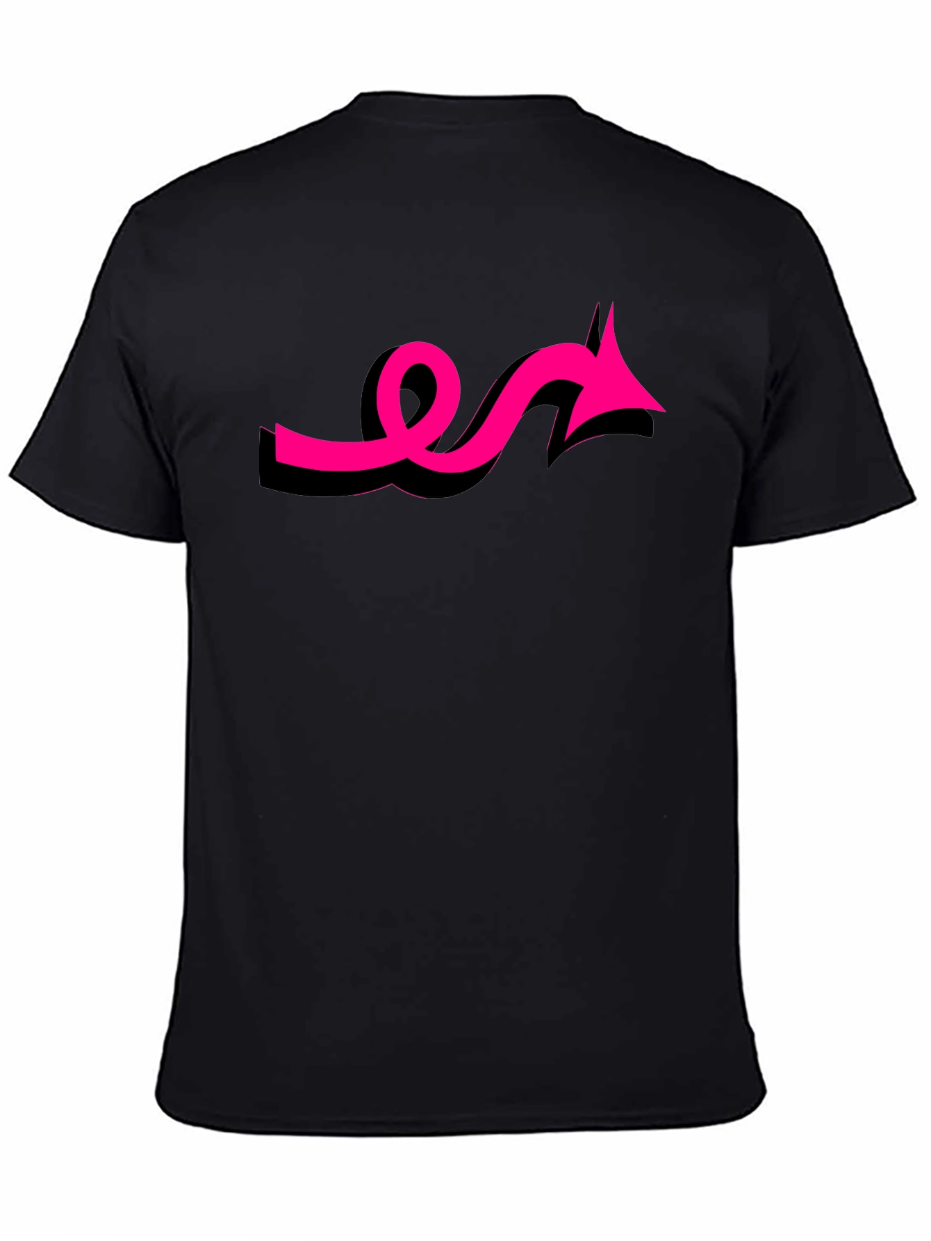 Black Tee with Funky Pink Arrow Design