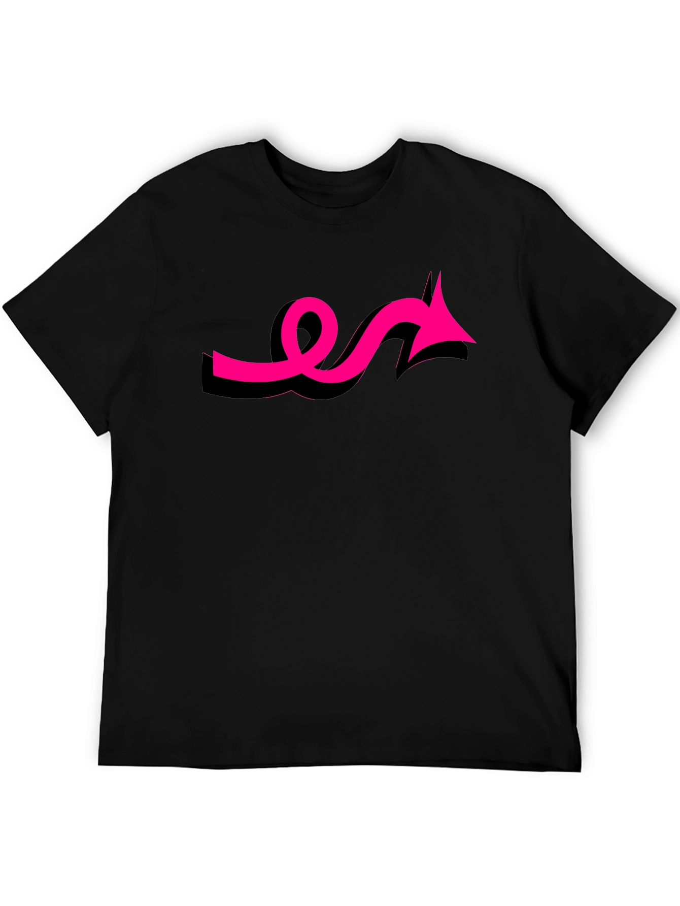 Black Tee with Funky Pink Arrow Design