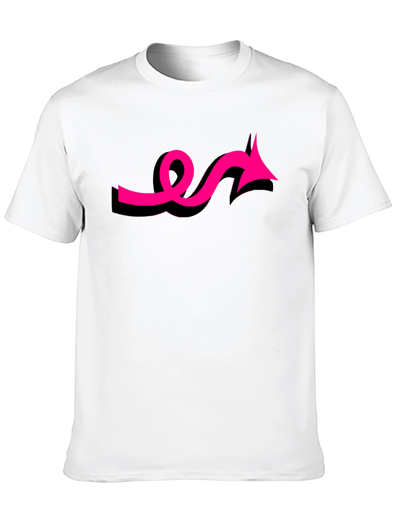 Black Tee with Funky Pink Arrow Design