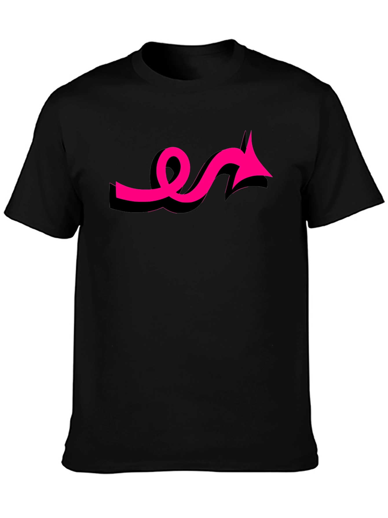 Black Tee with Funky Pink Arrow Design