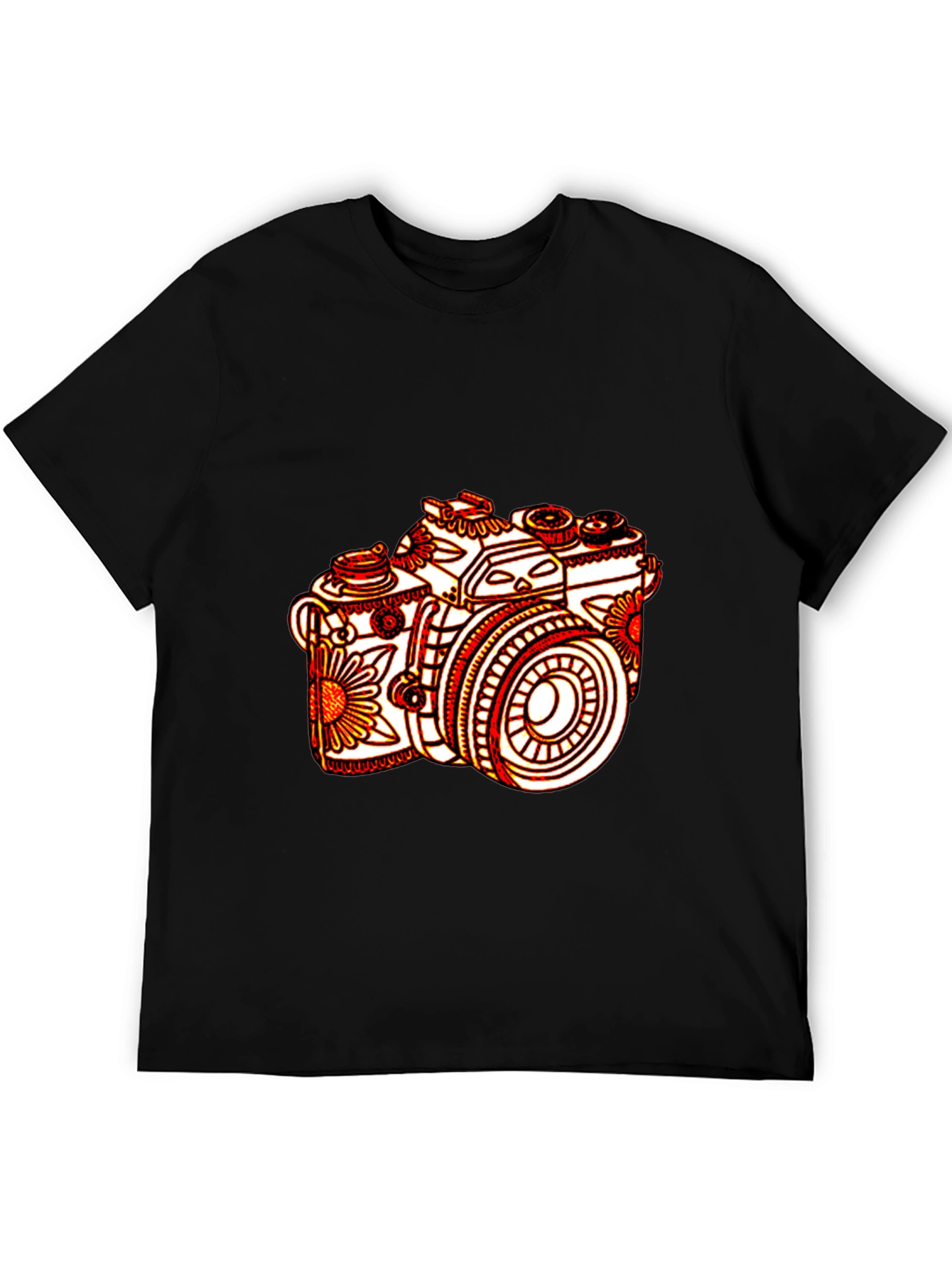 Floral Camera Graphic Tee - Unique Design