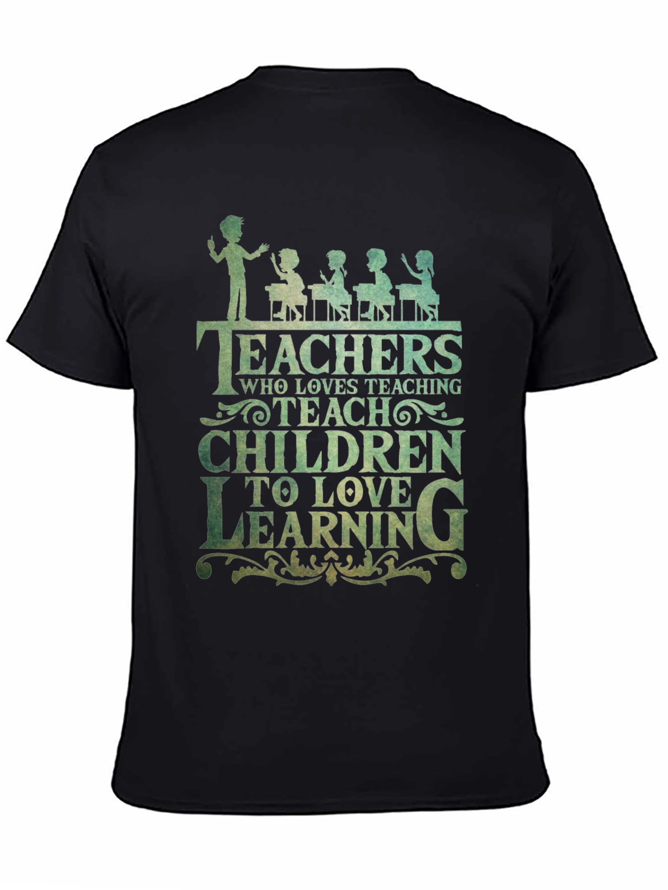 Teacher Love Teaching Graphic Tee - Black