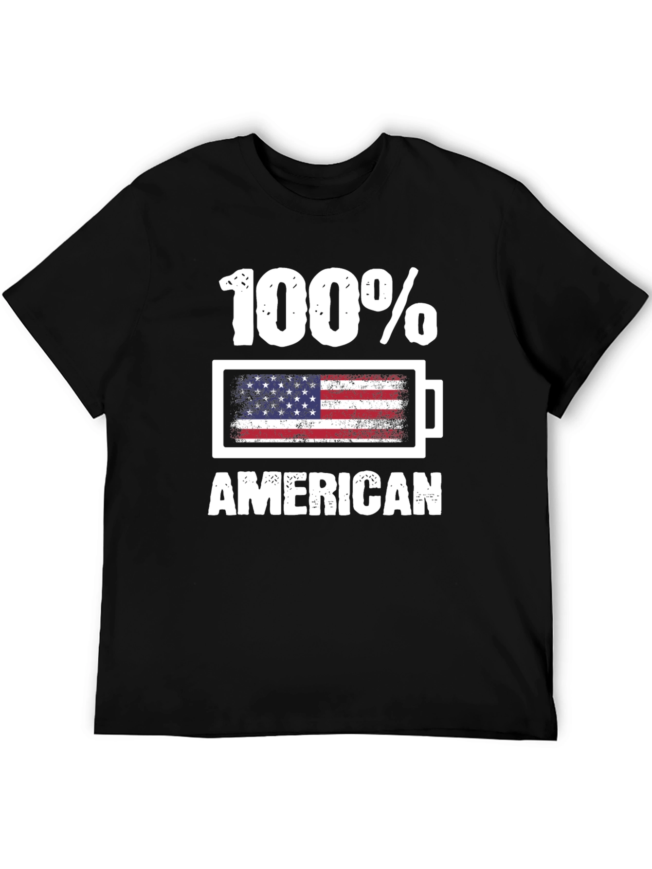 100% American USA Flag Battery Graphic T-Shirt