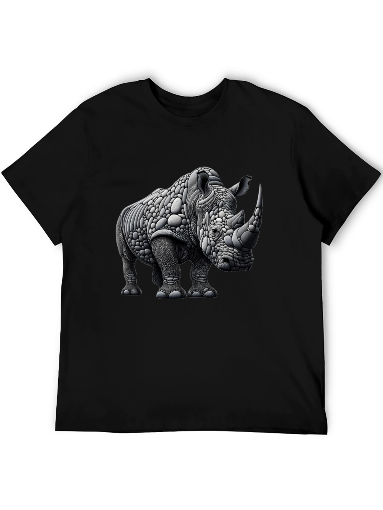 Abstract Rhinoceros Graphic Tee - Black