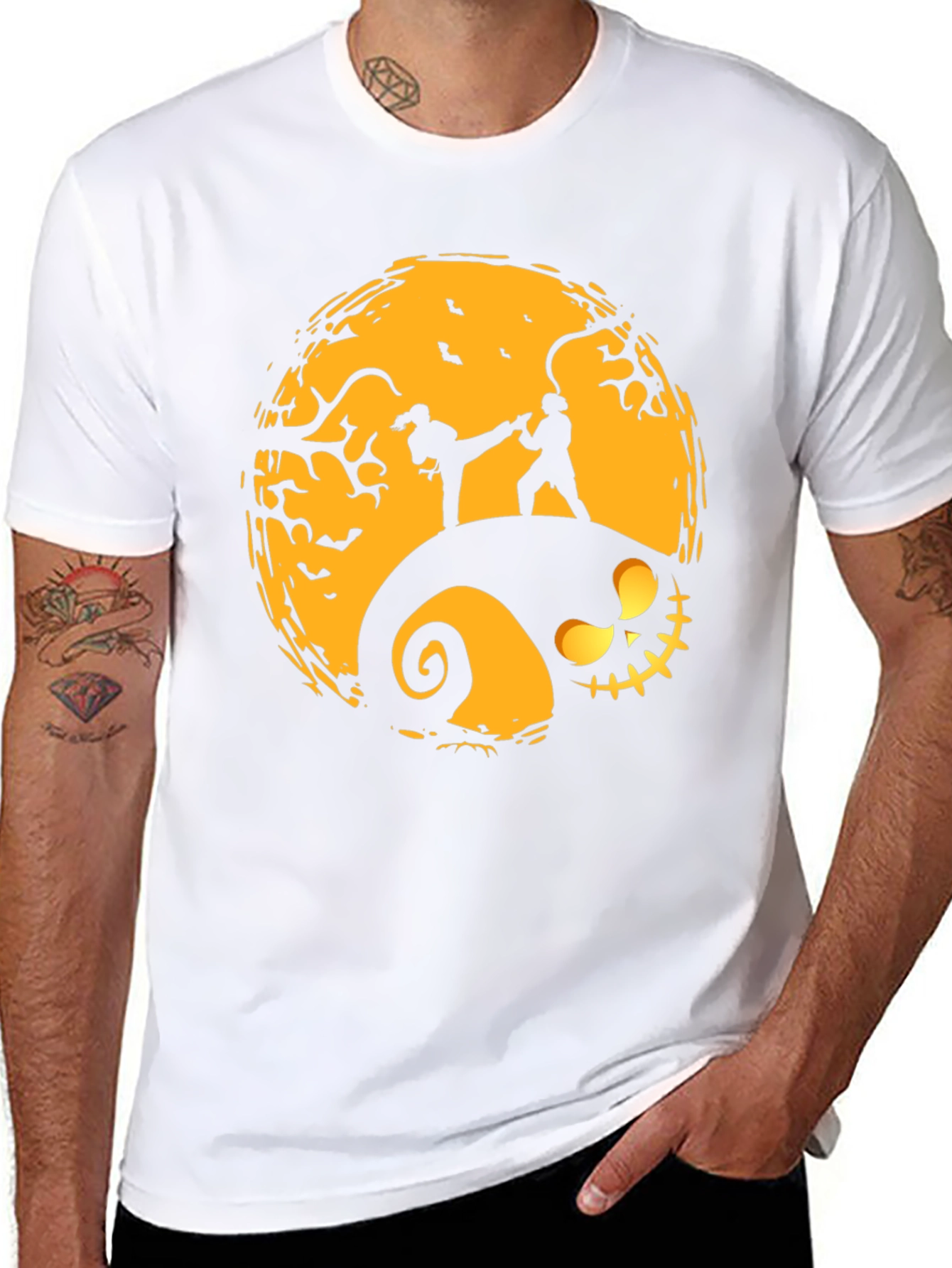 Halloween Karate Silhouette Graphic Tee