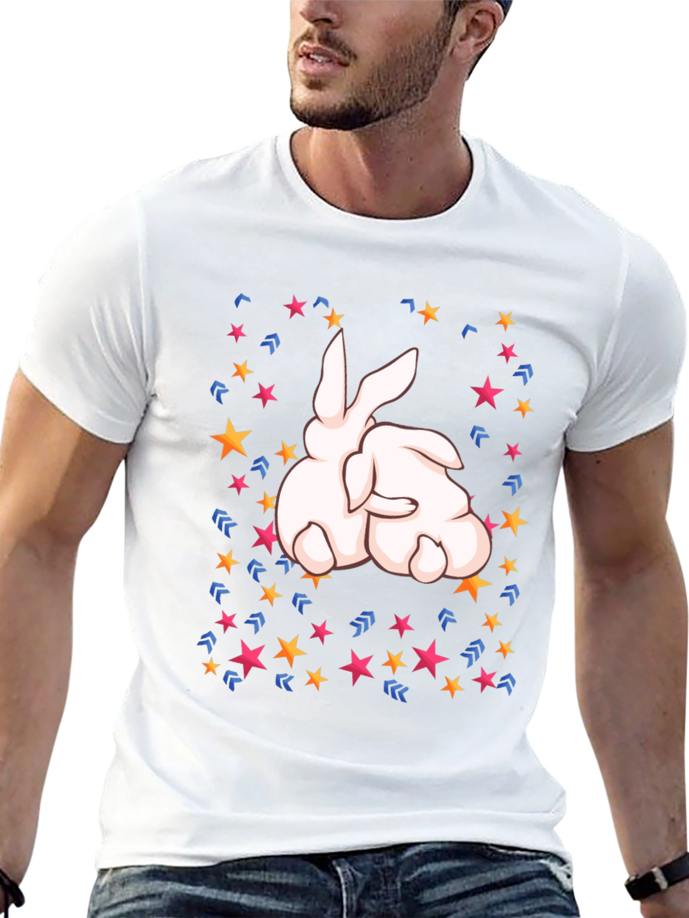 Bunny Star Black T-Shirt