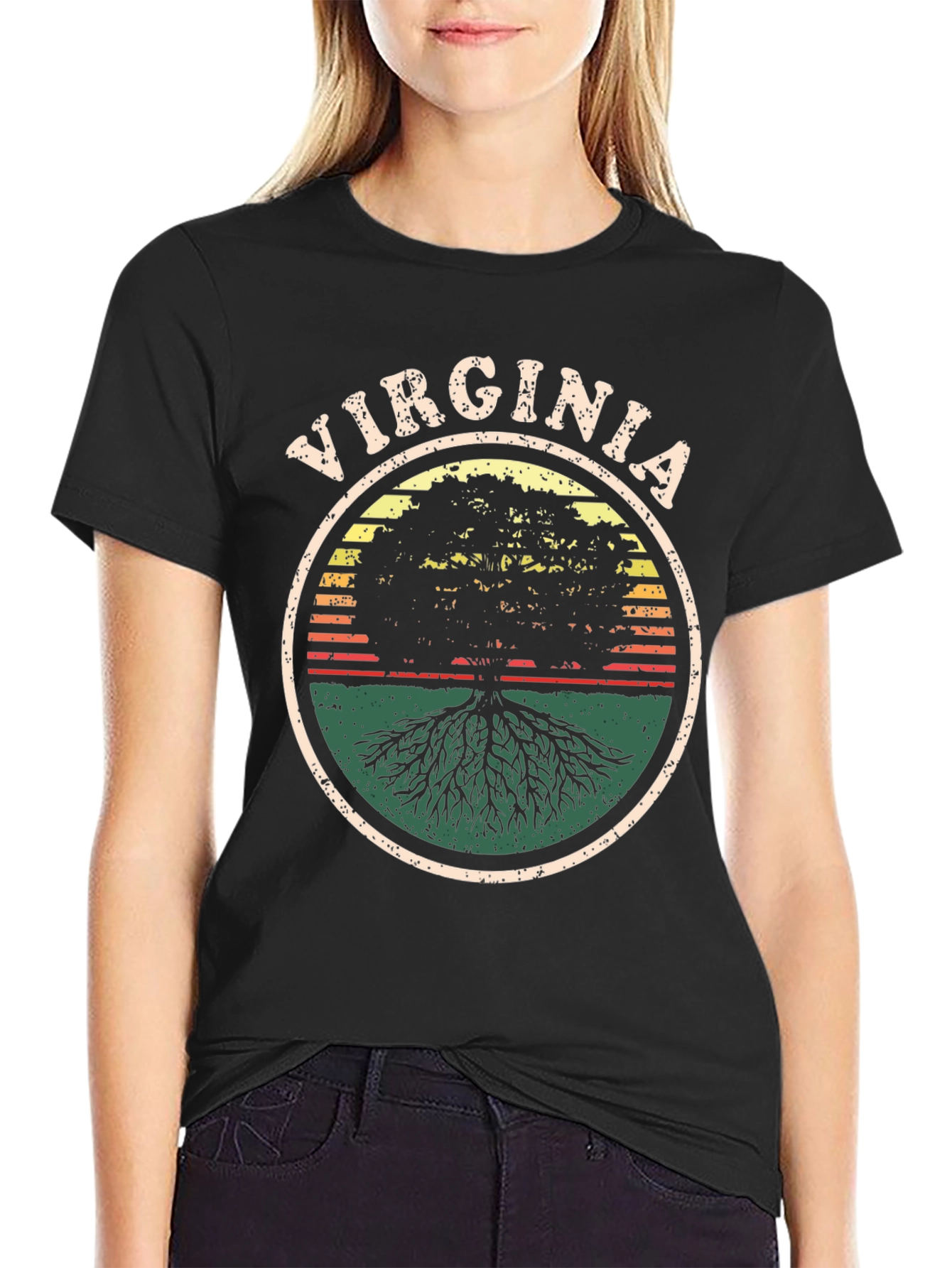 Virginia Tree Graphic Tee - Retro Style