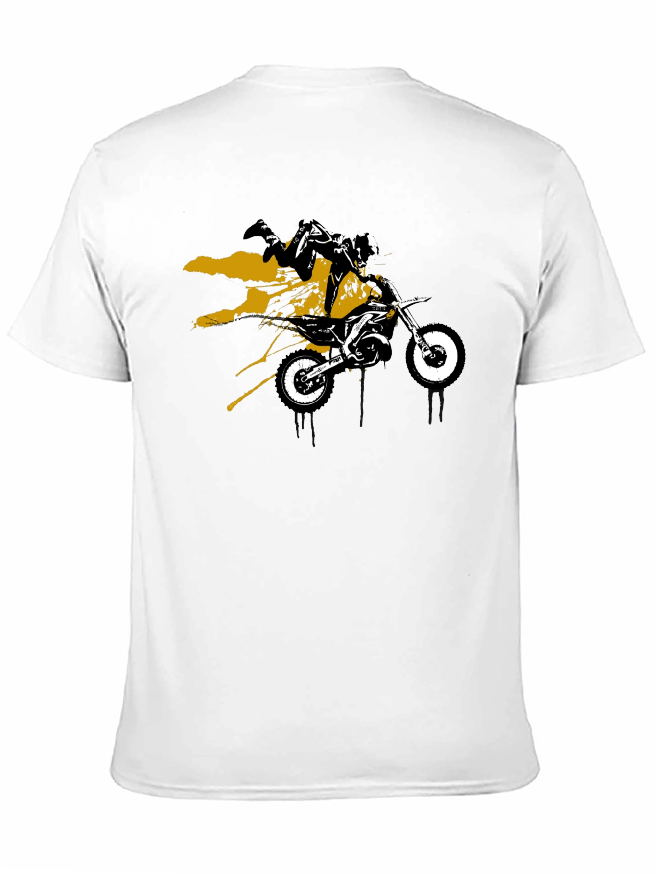 Dirt Bike Rider Graphic Tee - Black Cotton T-Shirt