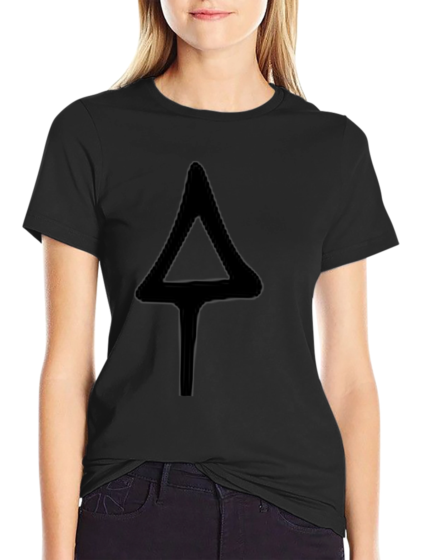 Black T-Shirt with Unique Arrow Design