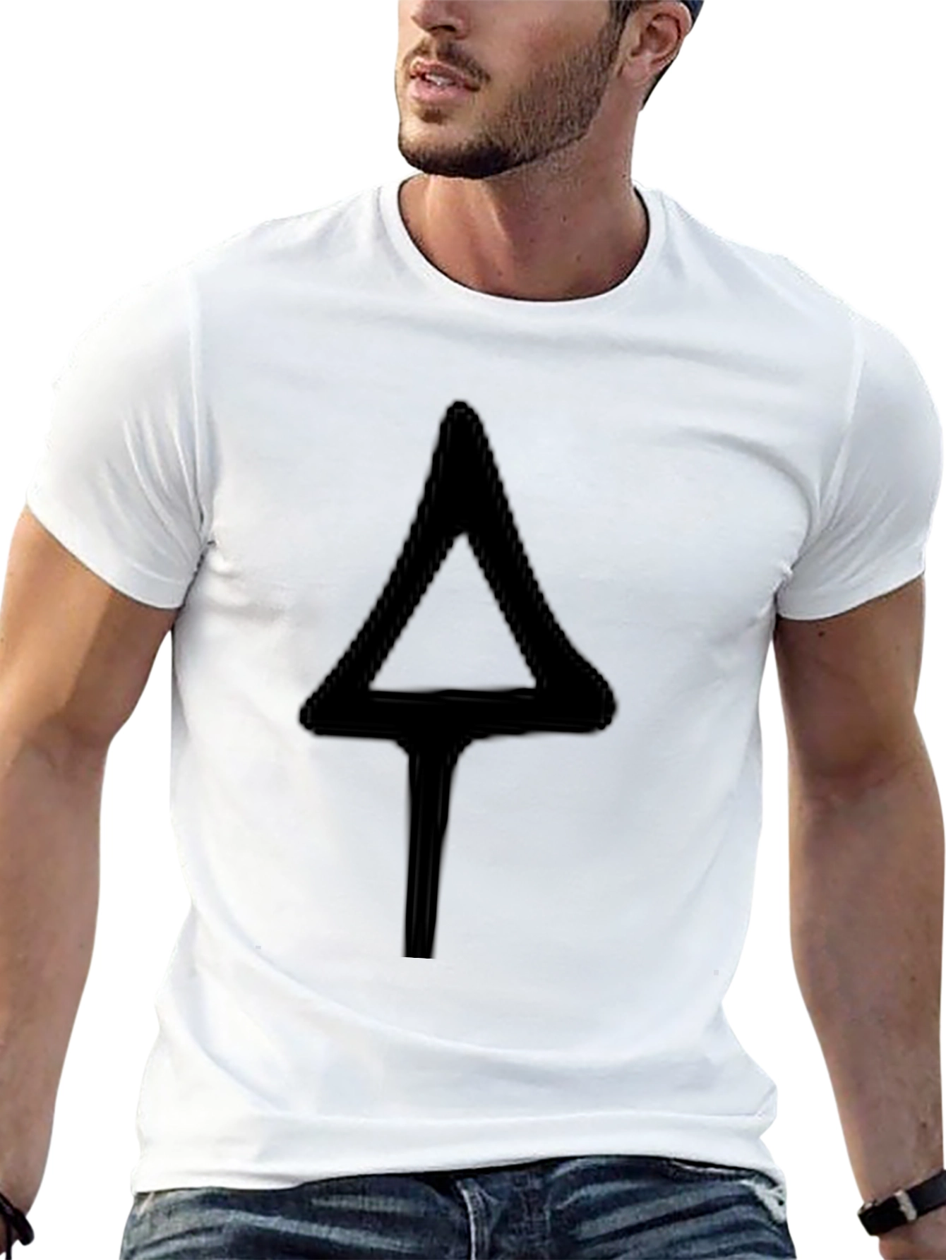 Black T-Shirt with Unique Arrow Design