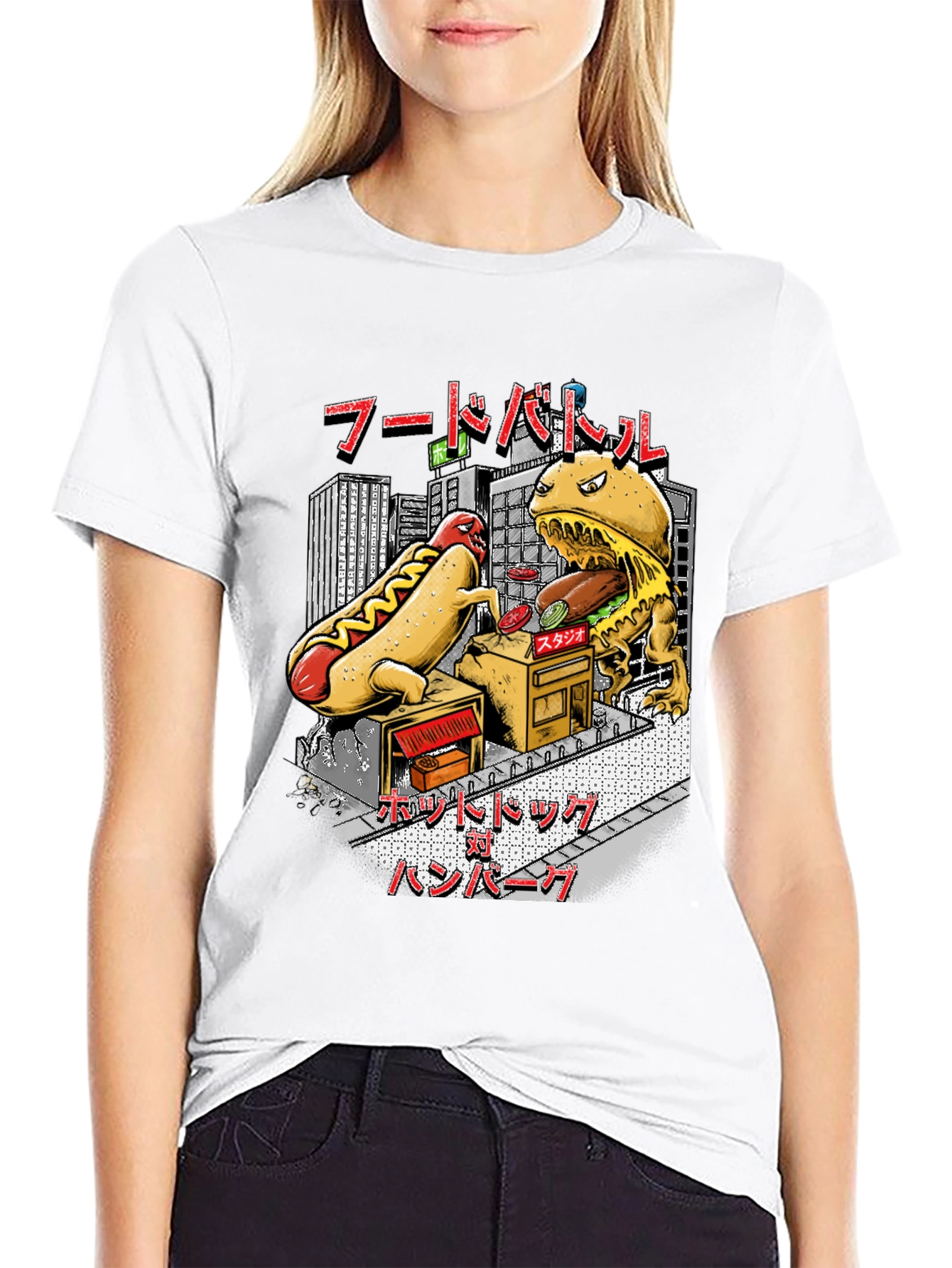 Food Battle Graphic Tee - Hotdog vs Burger