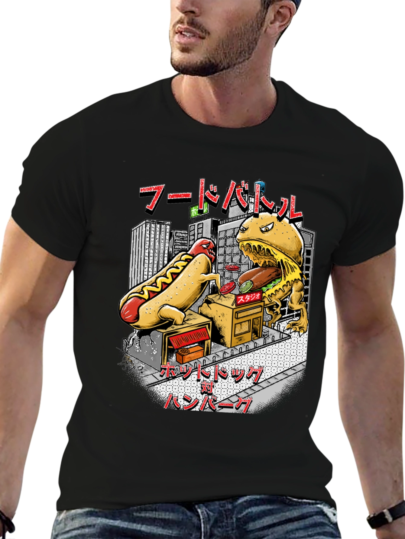Food Battle Graphic Tee - Hotdog vs Burger