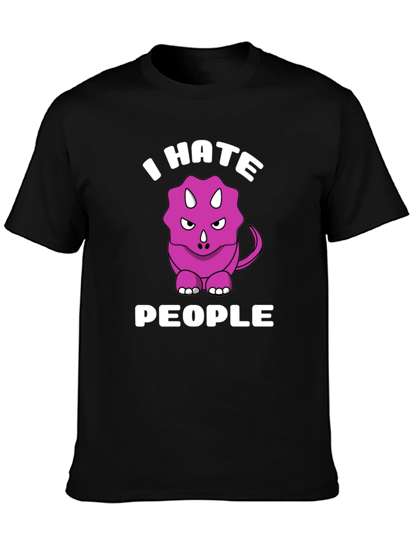 I Hate People Triceratops Graphic Tee