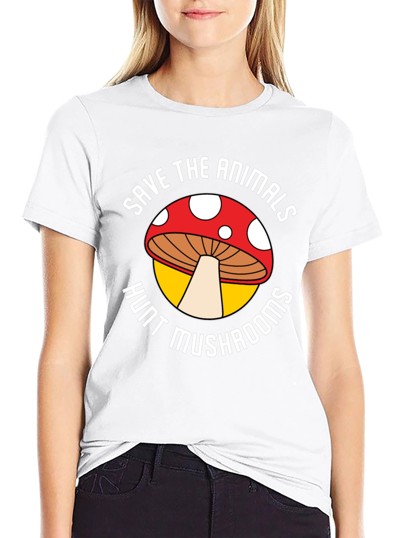 Save the Animals Hunt Mushrooms Graphic Tee