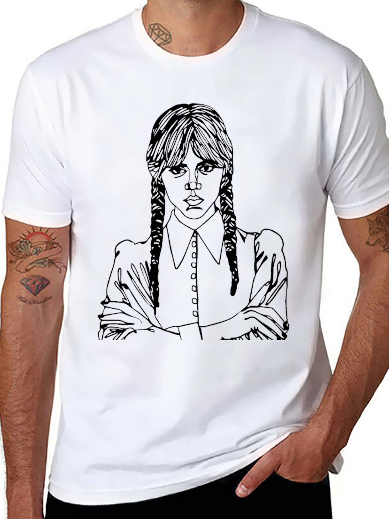 Wednesday Addams Outline T-Shirt