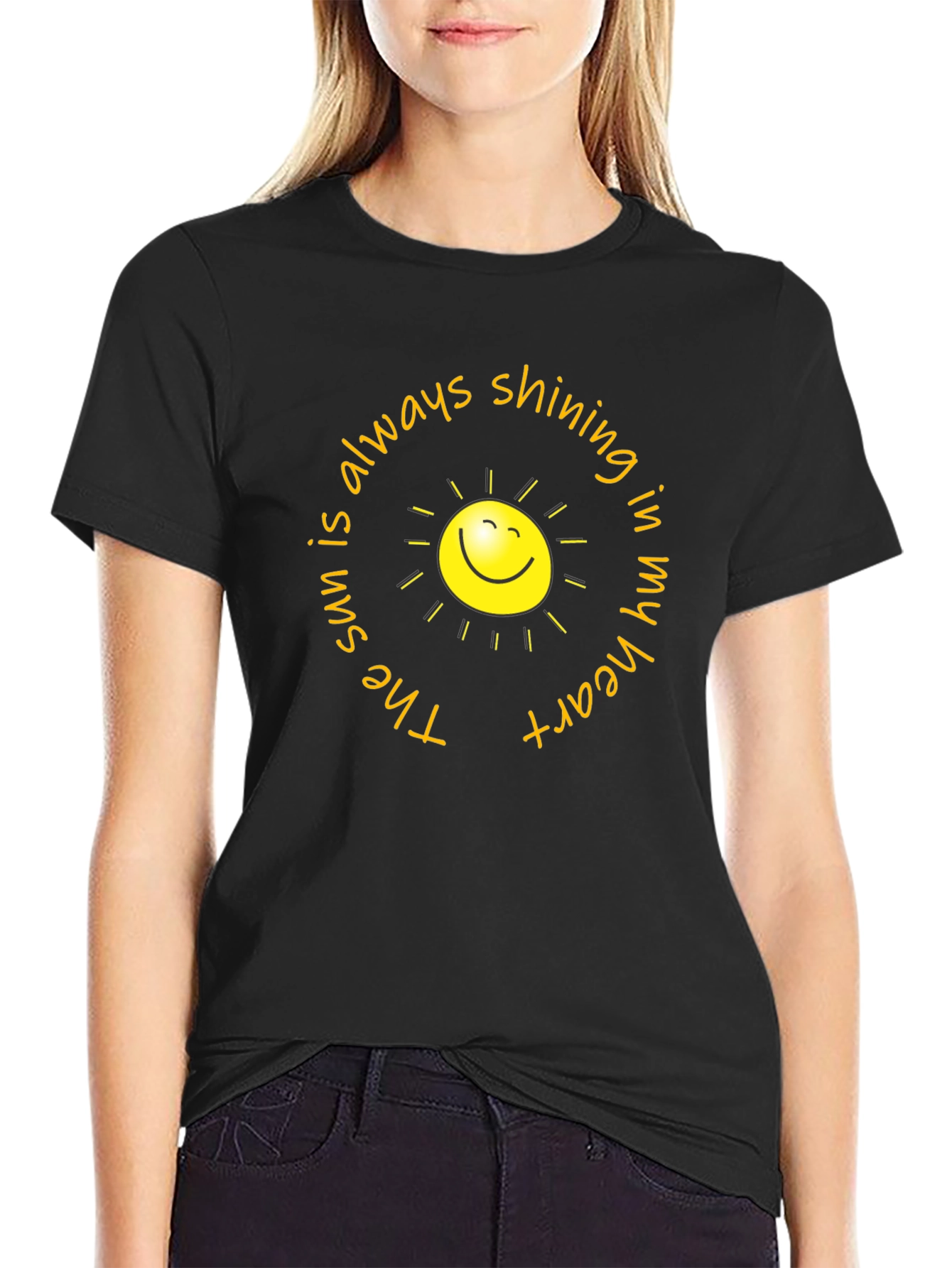 Sunshine Heart Graphic T-Shirt - Black