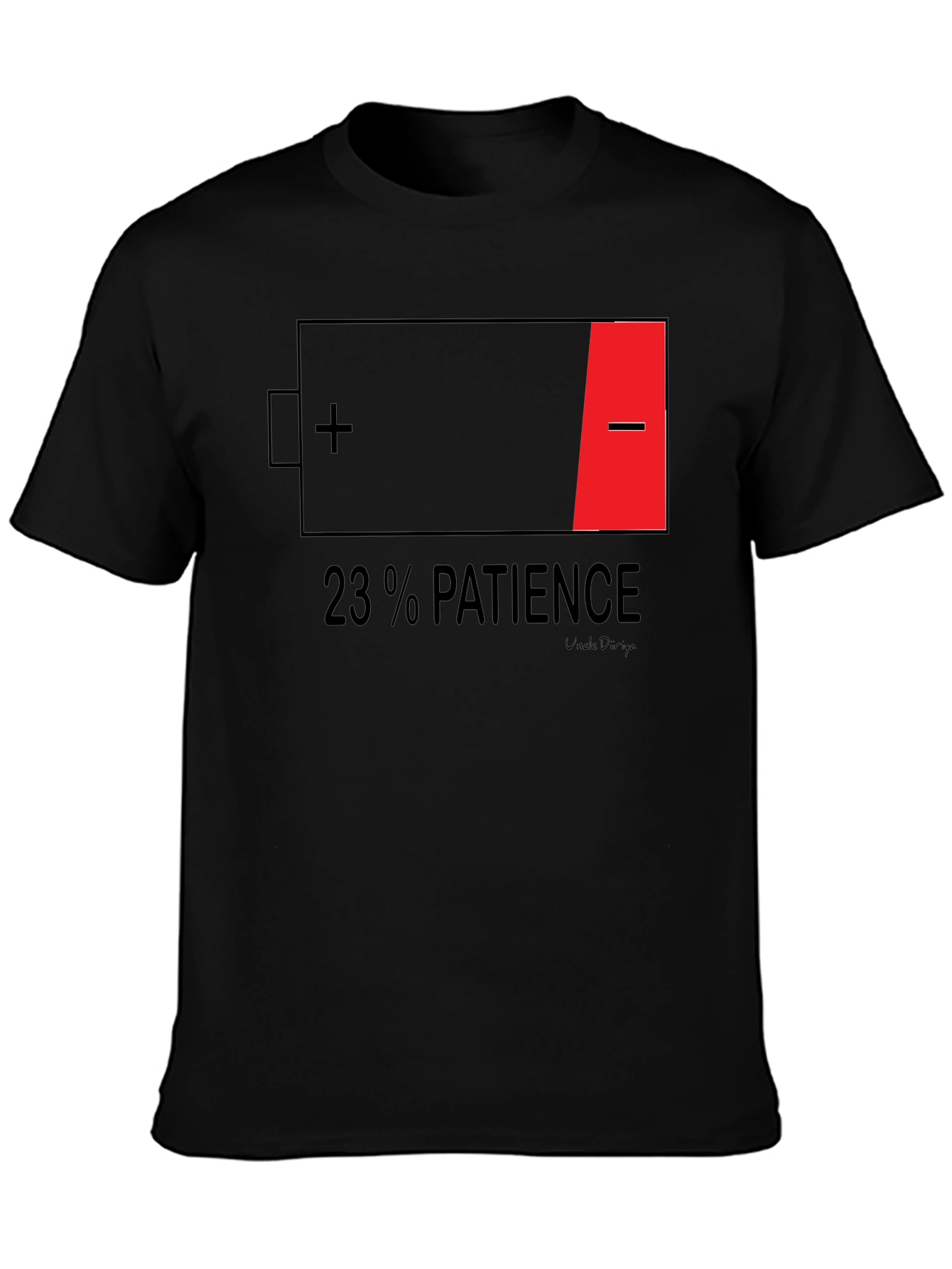 23% Patience Graphic T-Shirt - Black Humor Tee