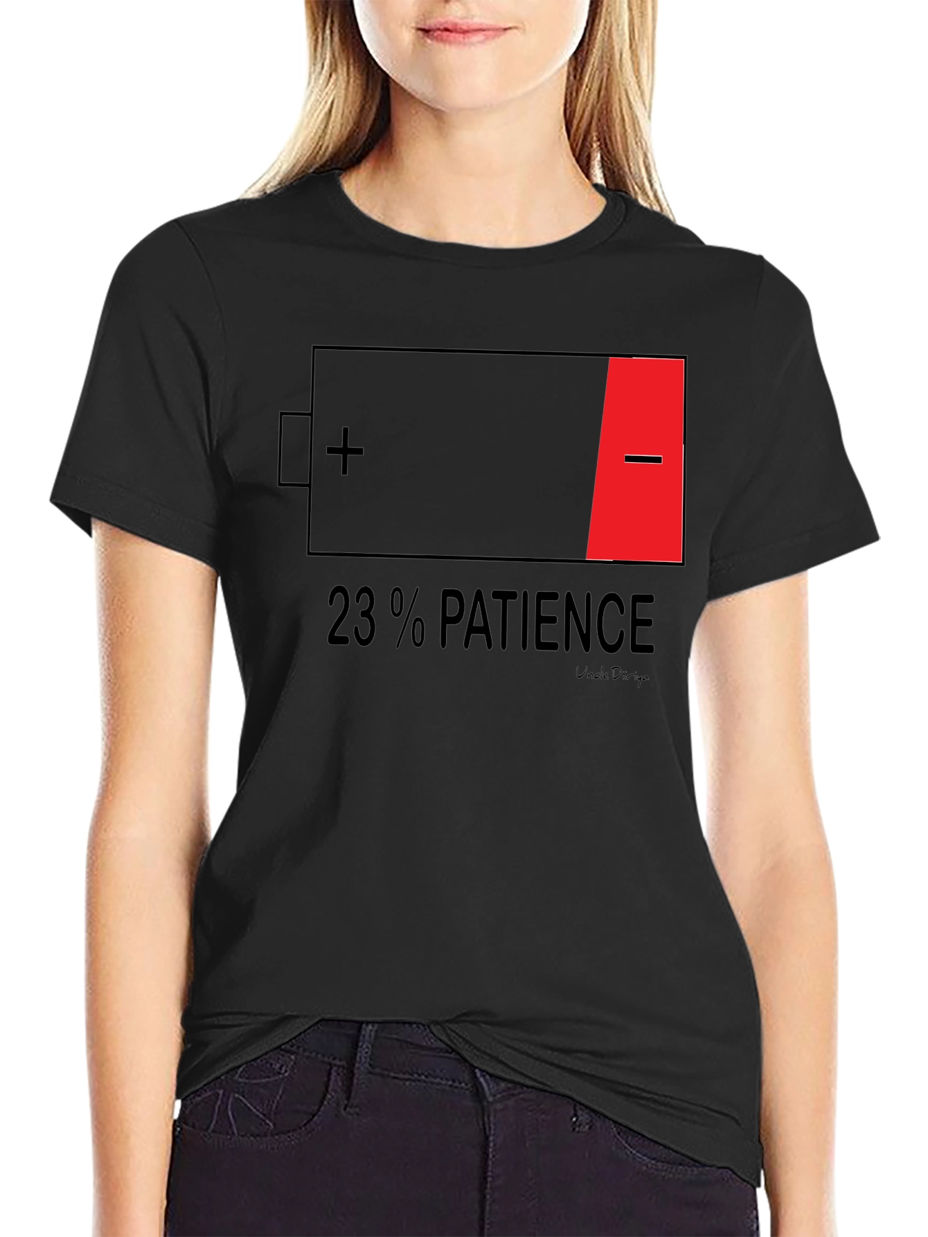 23% Patience Graphic T-Shirt - Black Humor Tee