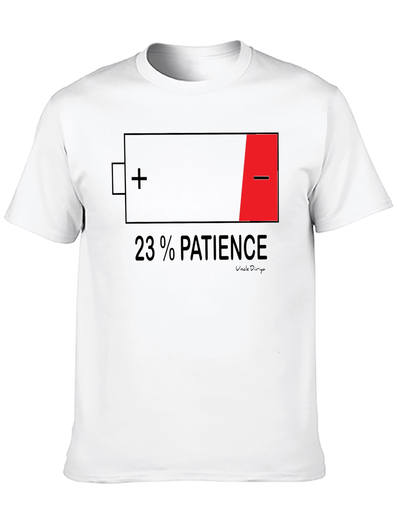 23% Patience Graphic T-Shirt - Black Humor Tee