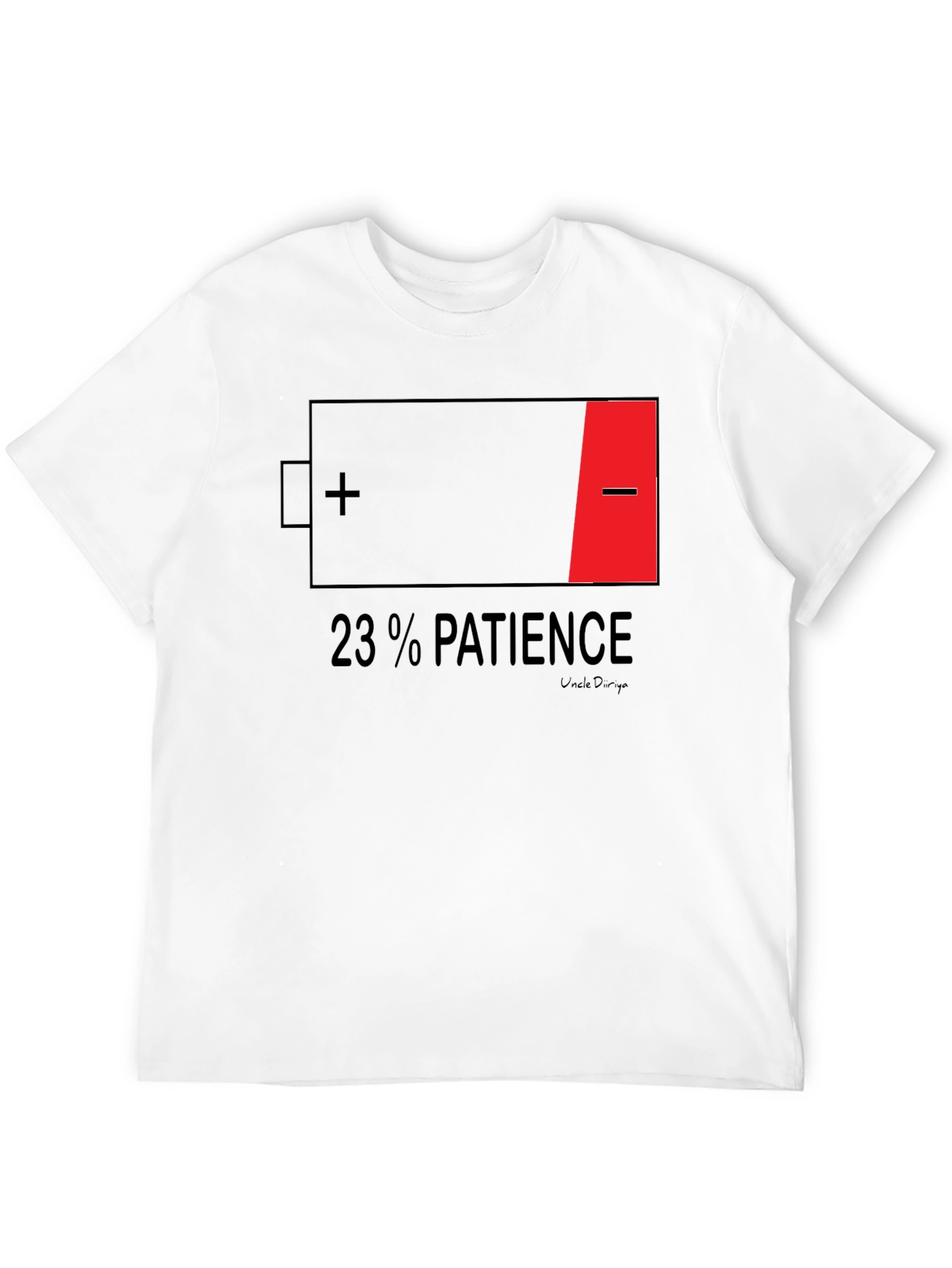 23% Patience Graphic T-Shirt - Black Humor Tee