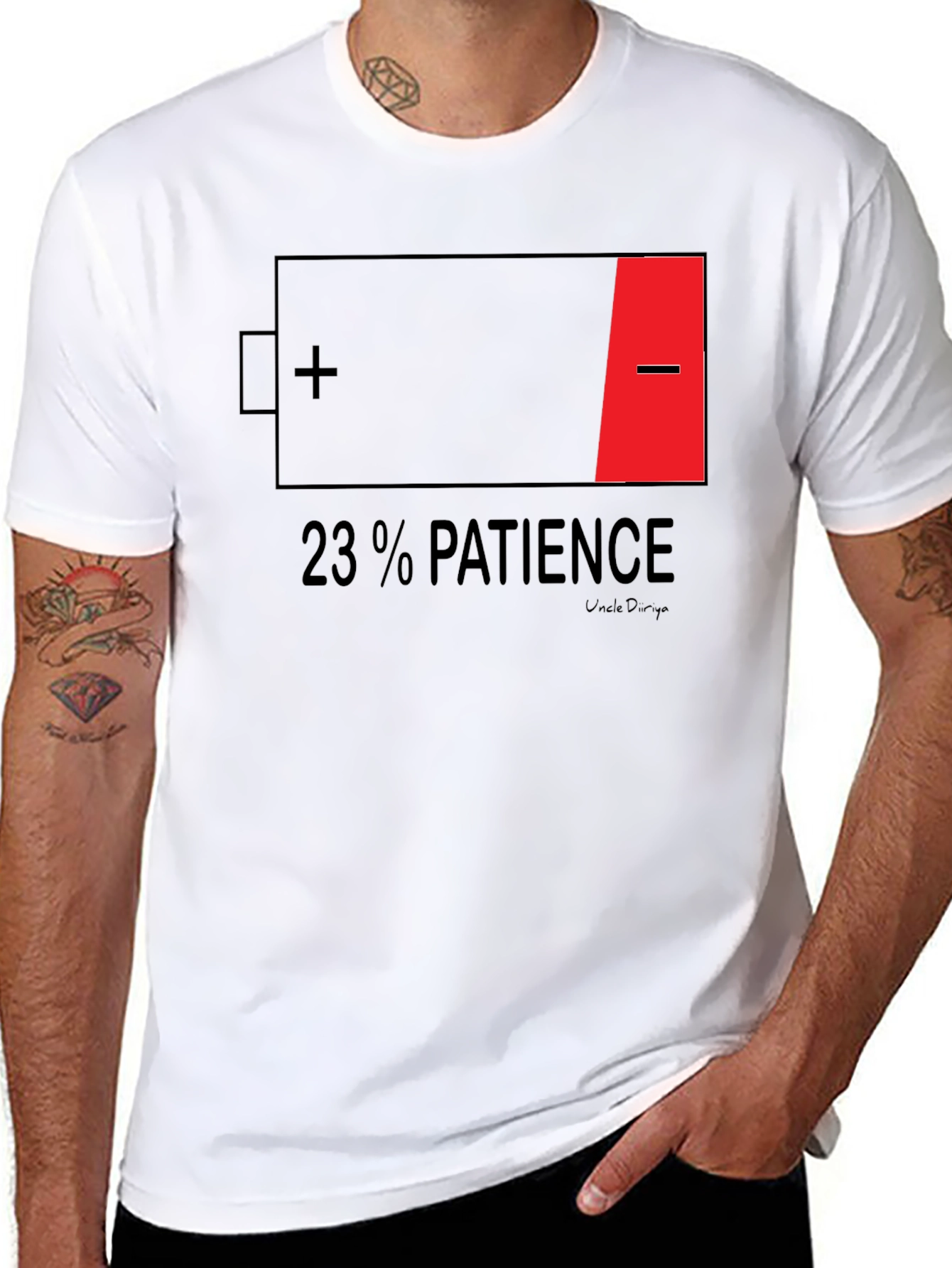23% Patience Graphic T-Shirt - Black Humor Tee