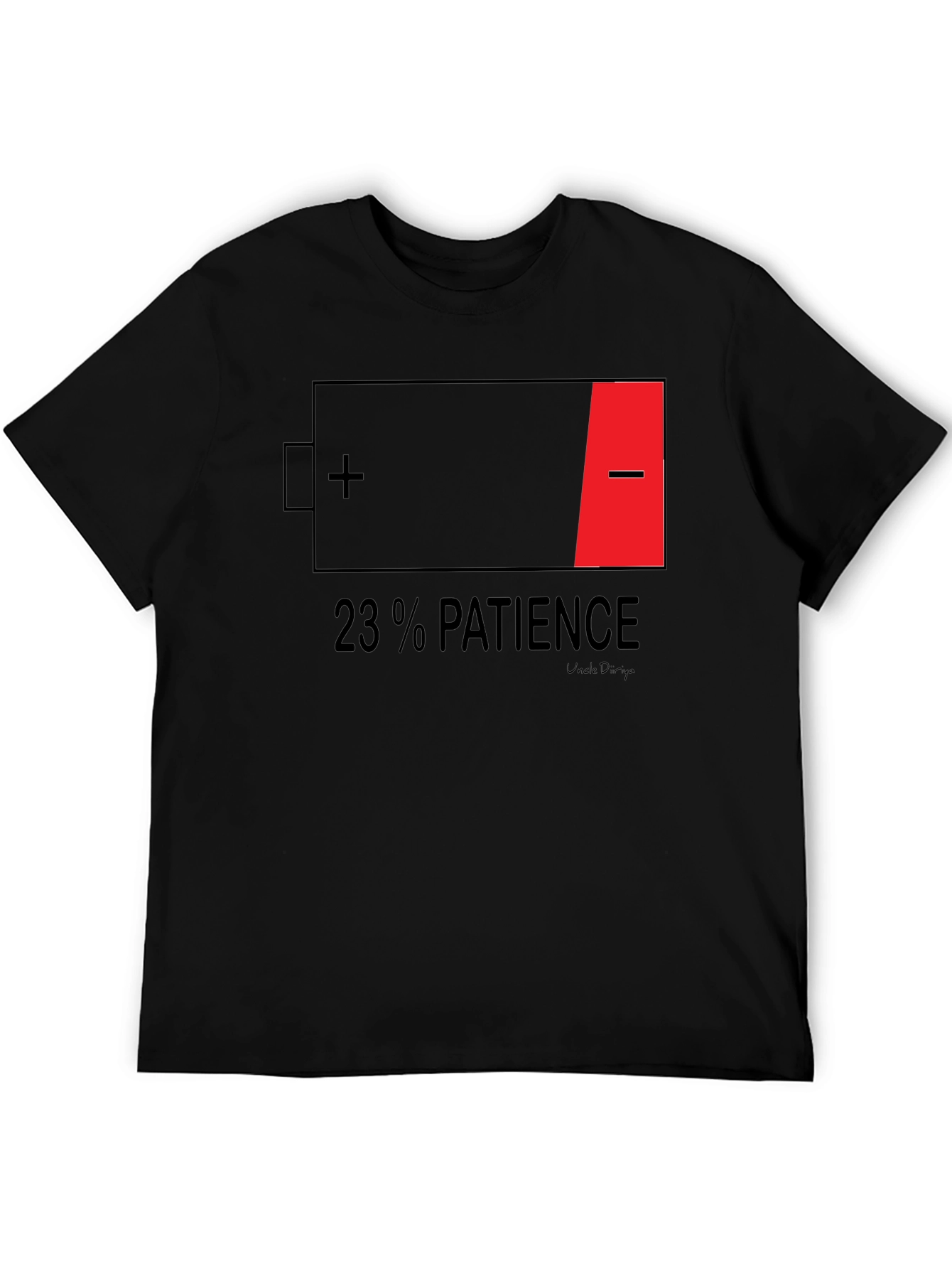 23% Patience Graphic T-Shirt - Black Humor Tee
