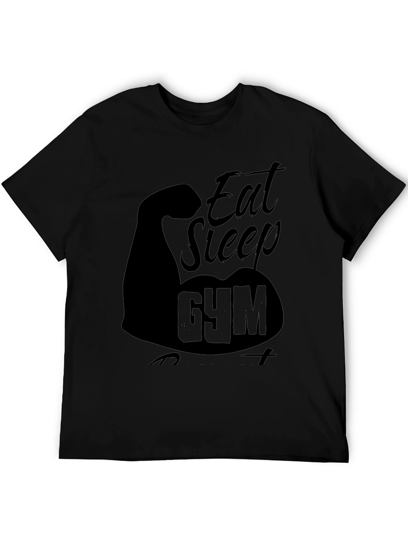 Eat Sleep Gym Black Graphic T-Shirt
