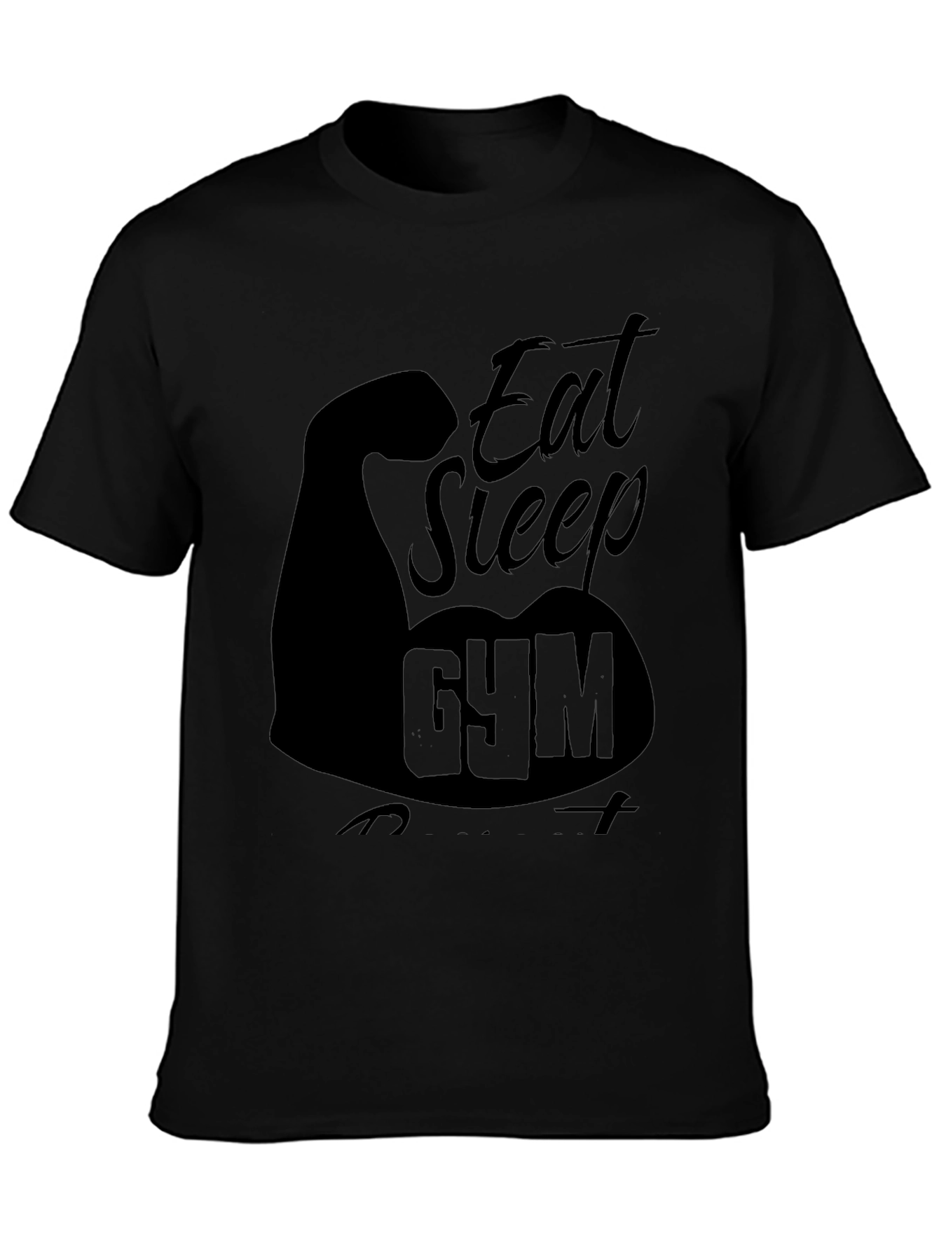 Eat Sleep Gym Black Graphic T-Shirt