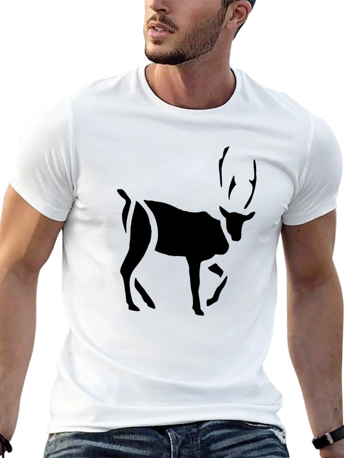 Reindeer Graphic Tee - Soft Cotton Blend