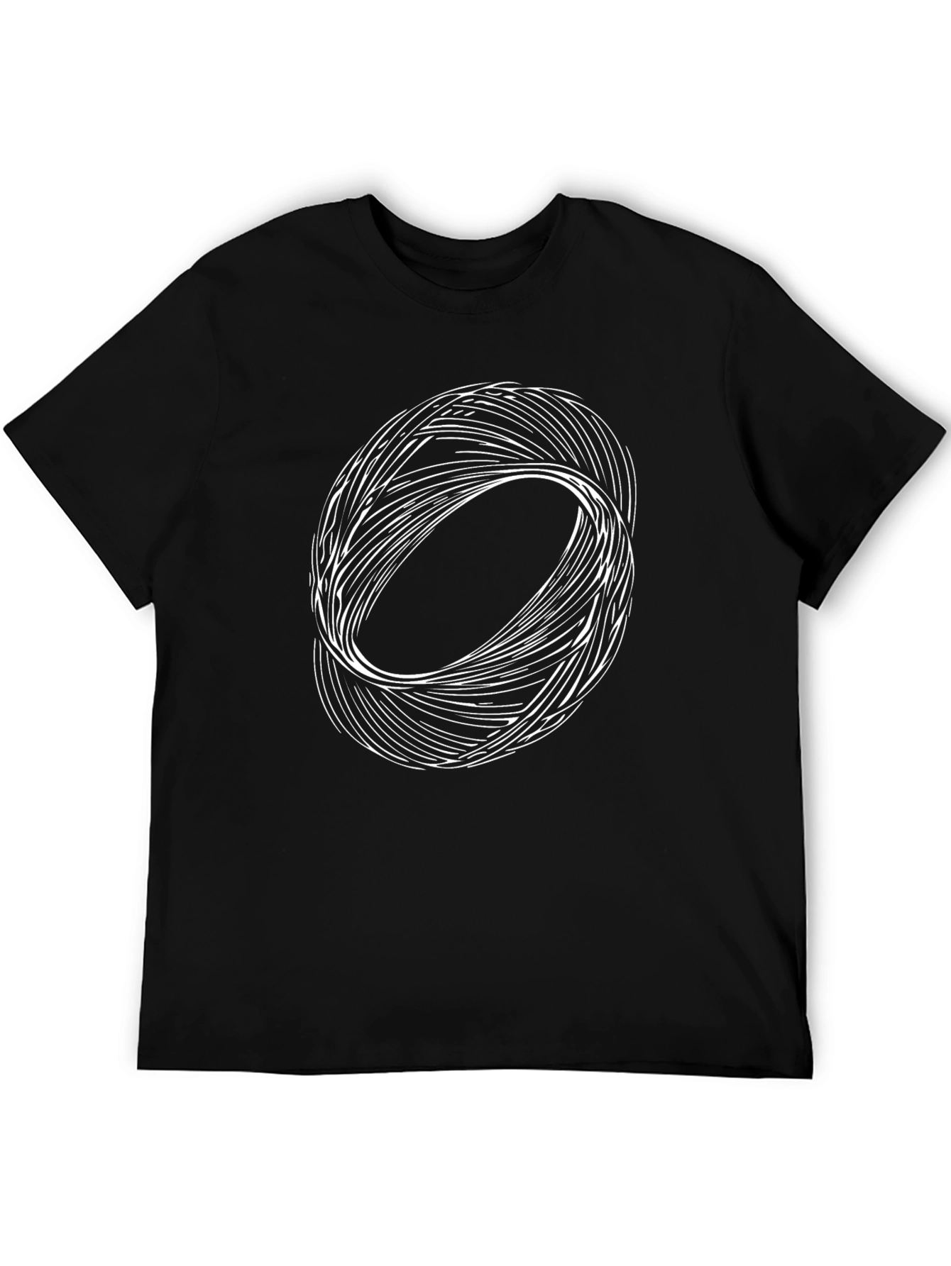 Abstract Swirl Graphic Tee - Black