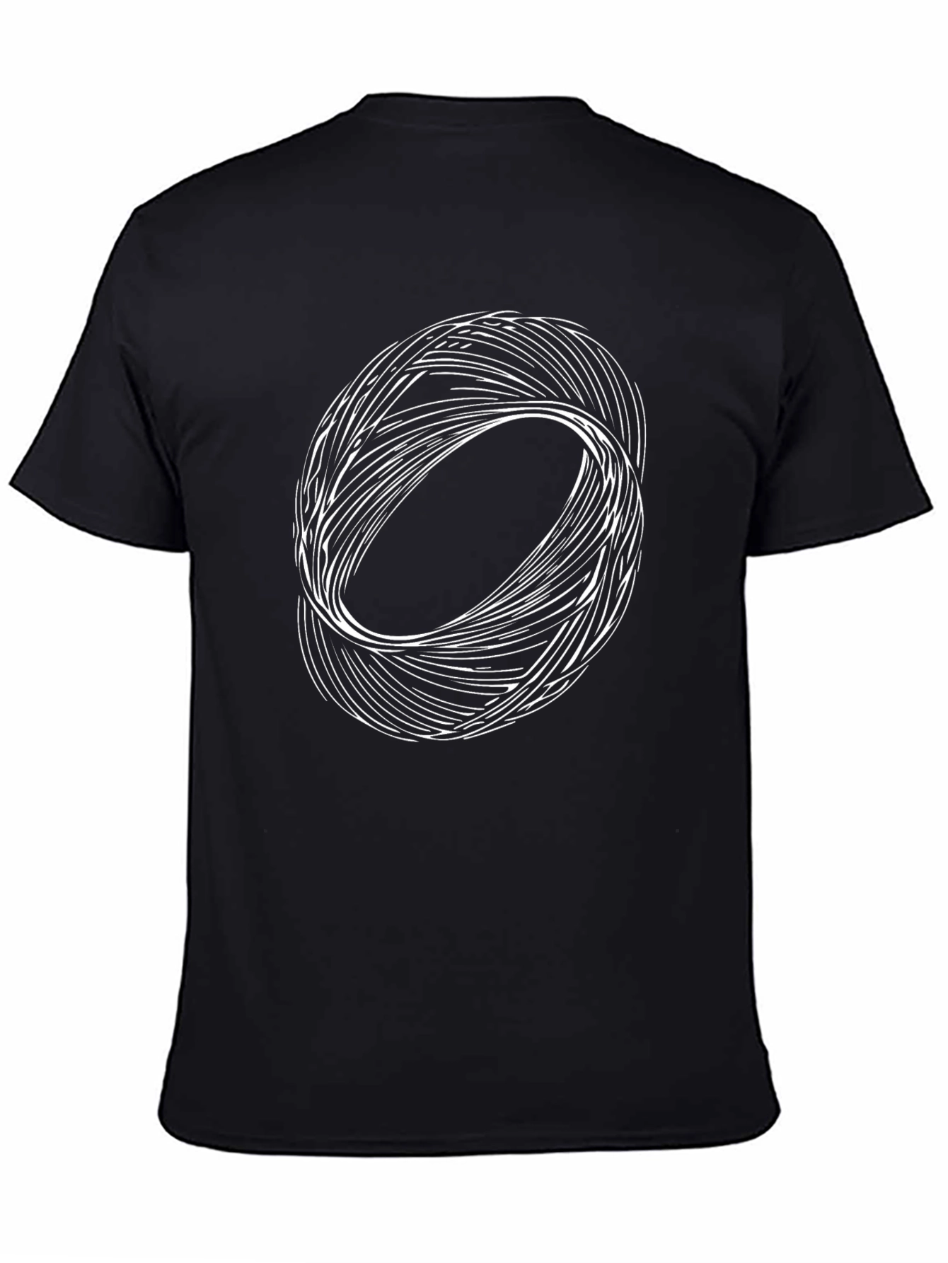 Abstract Swirl Graphic Tee - Black
