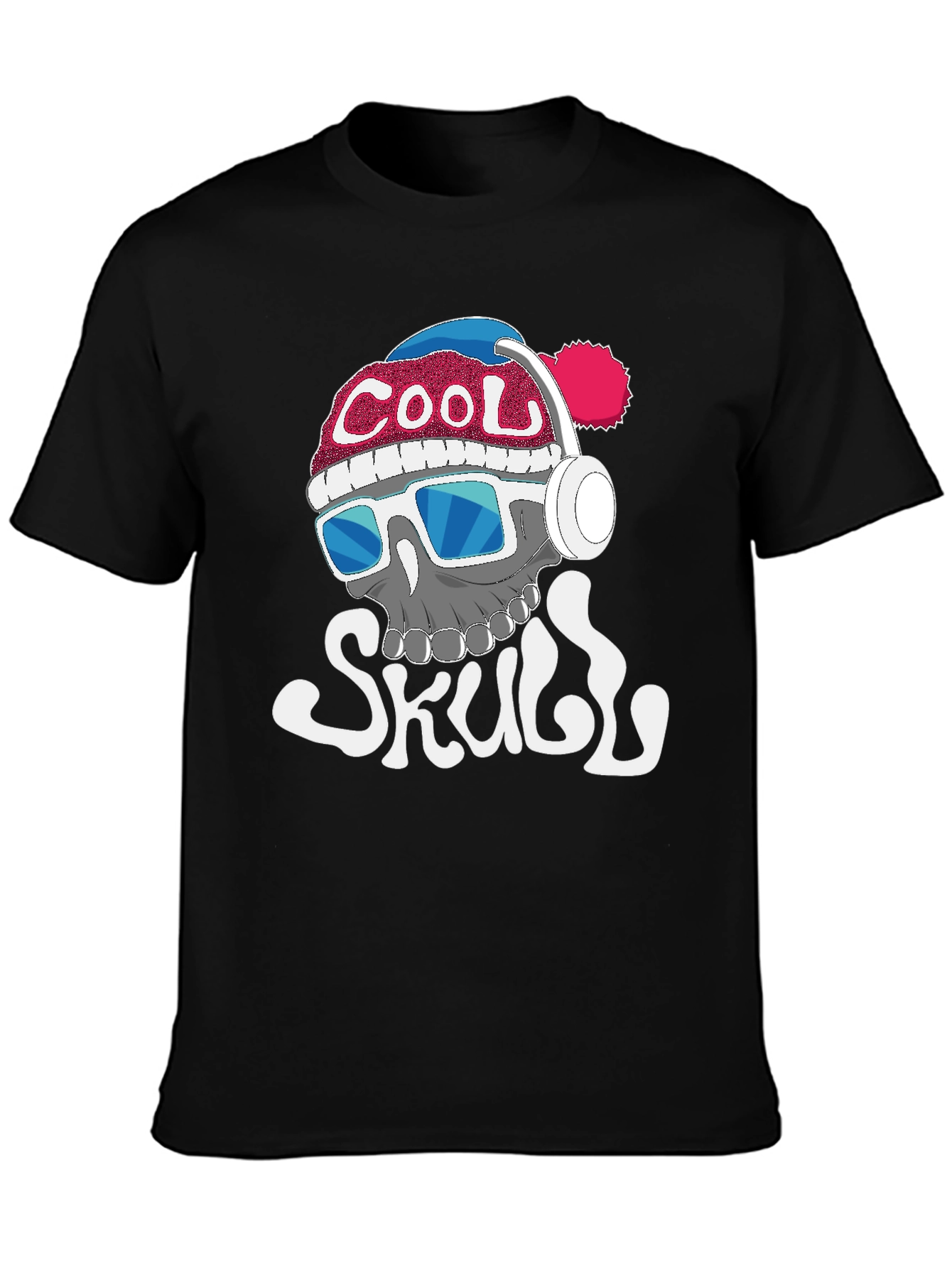Cool Skull Graphic Tee - Black