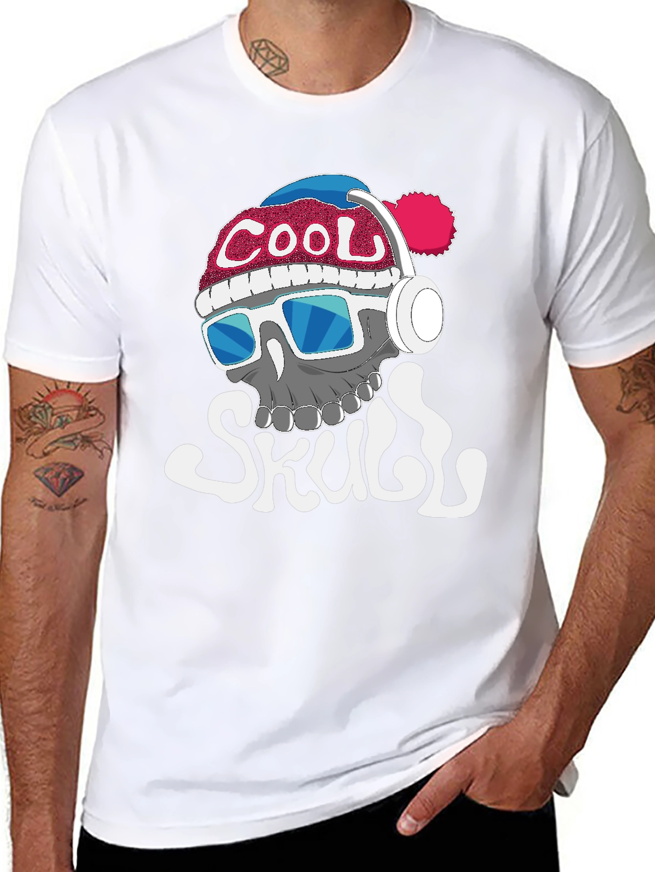 Cool Skull Graphic Tee - Black