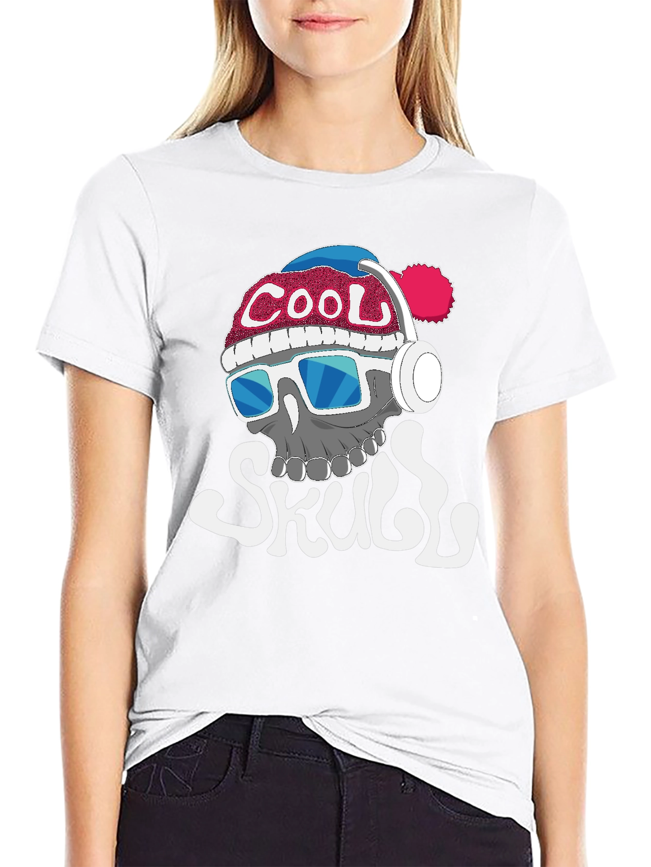 Cool Skull Graphic Tee - Black