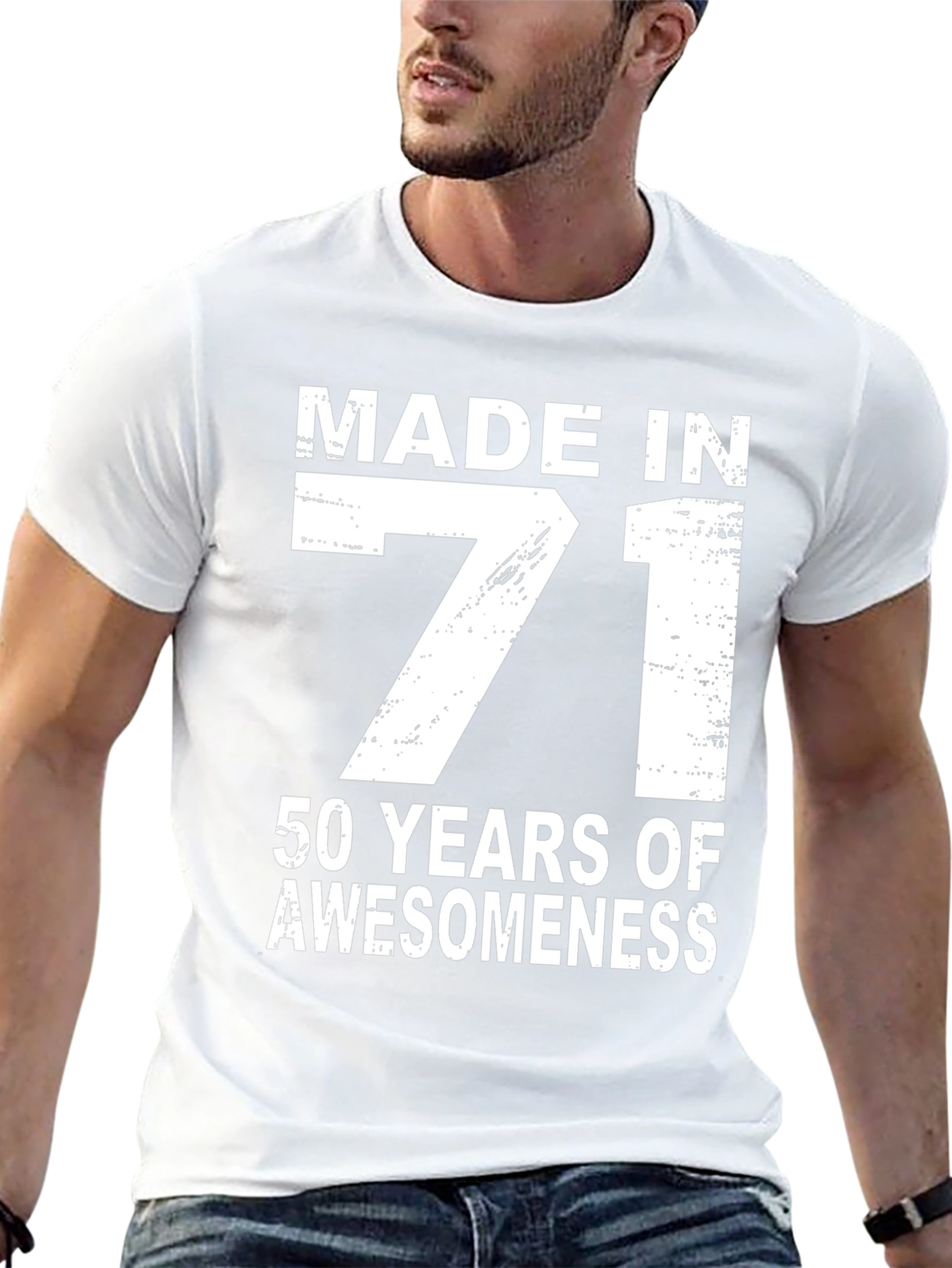 Made in 71 50 Years of Awesomeness Black T-Shirt