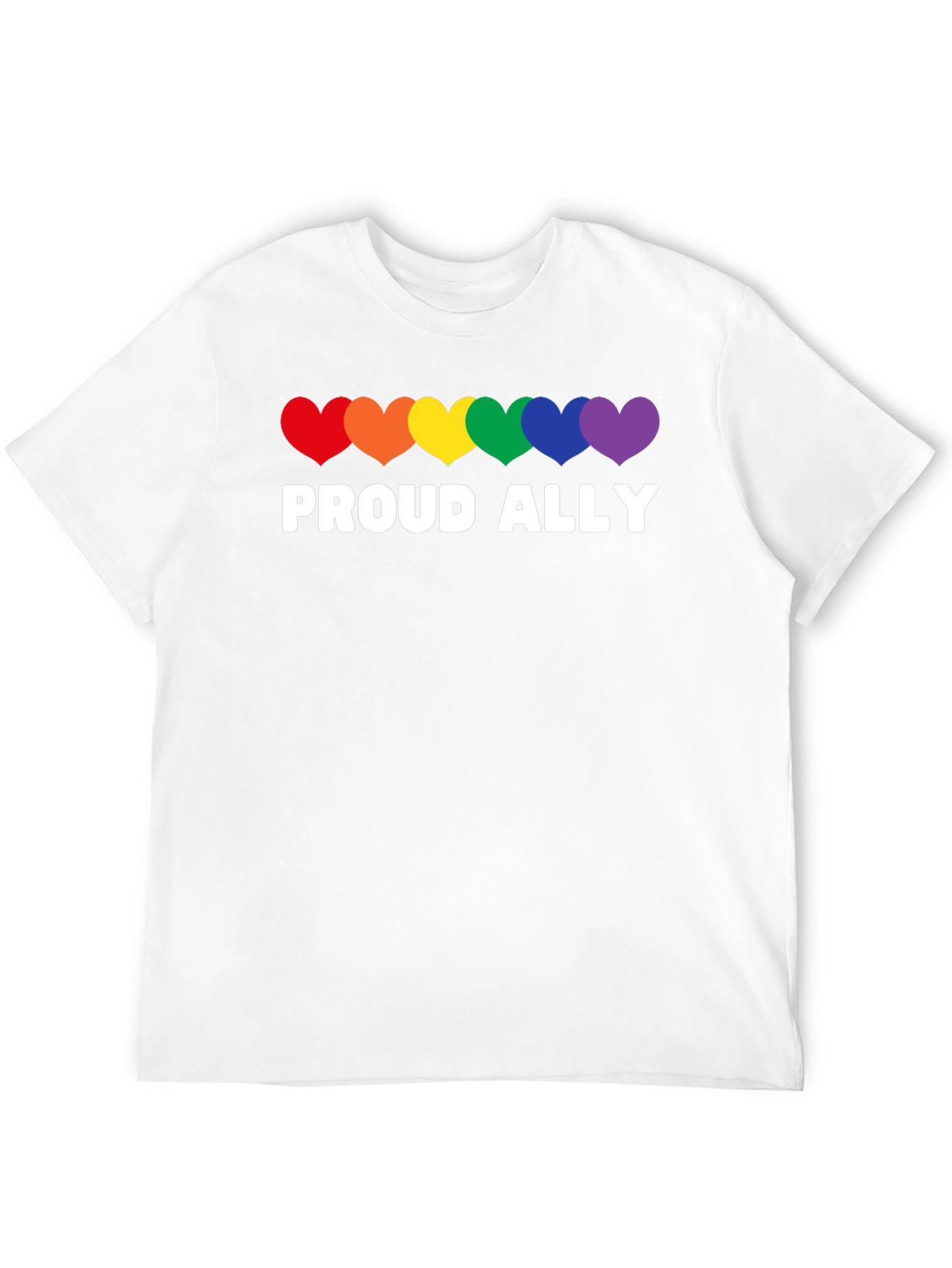 Proud Ally Rainbow Heart LGBT Pride T-Shirt