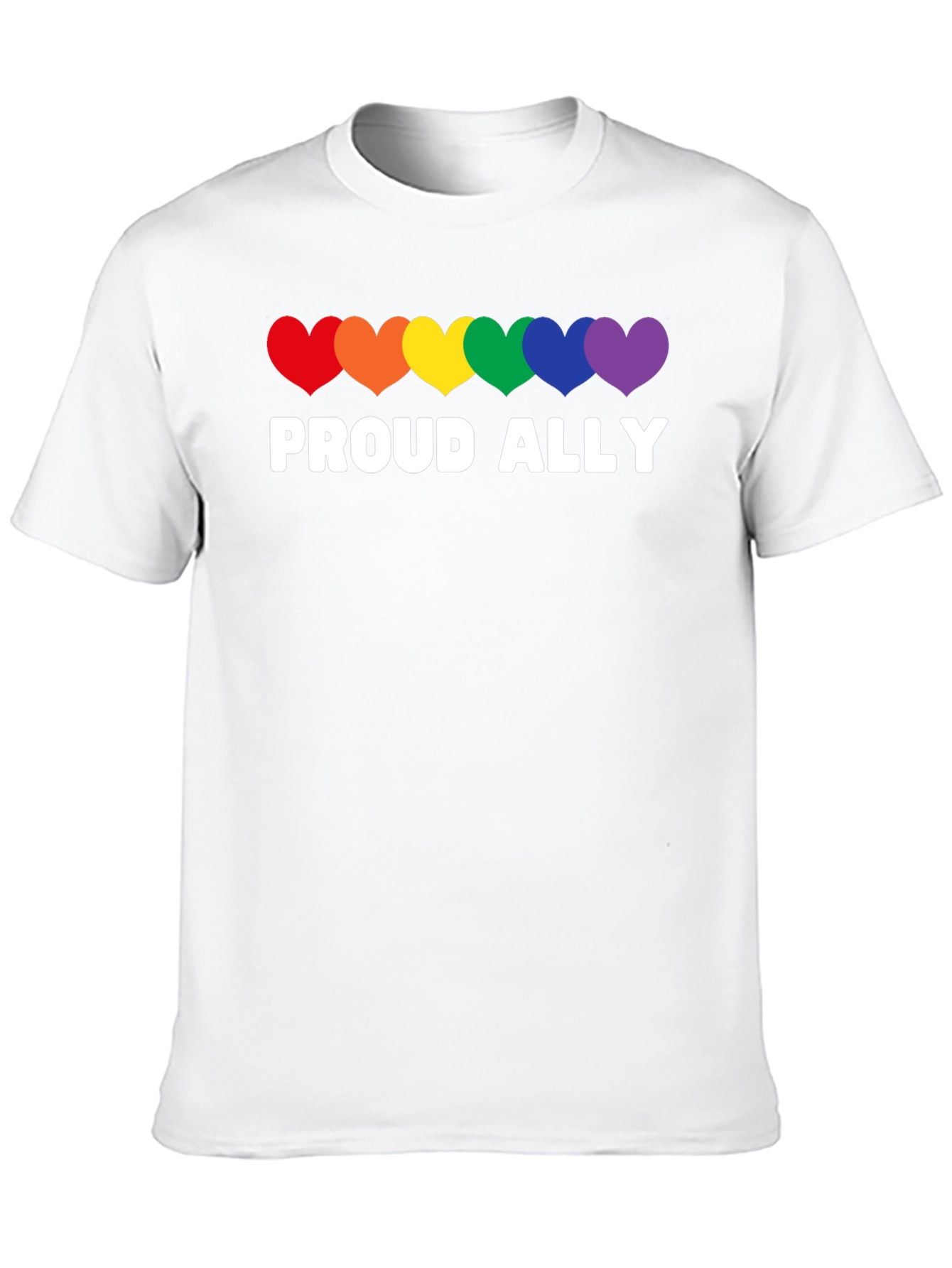 Proud Ally Rainbow Heart LGBT Pride T-Shirt