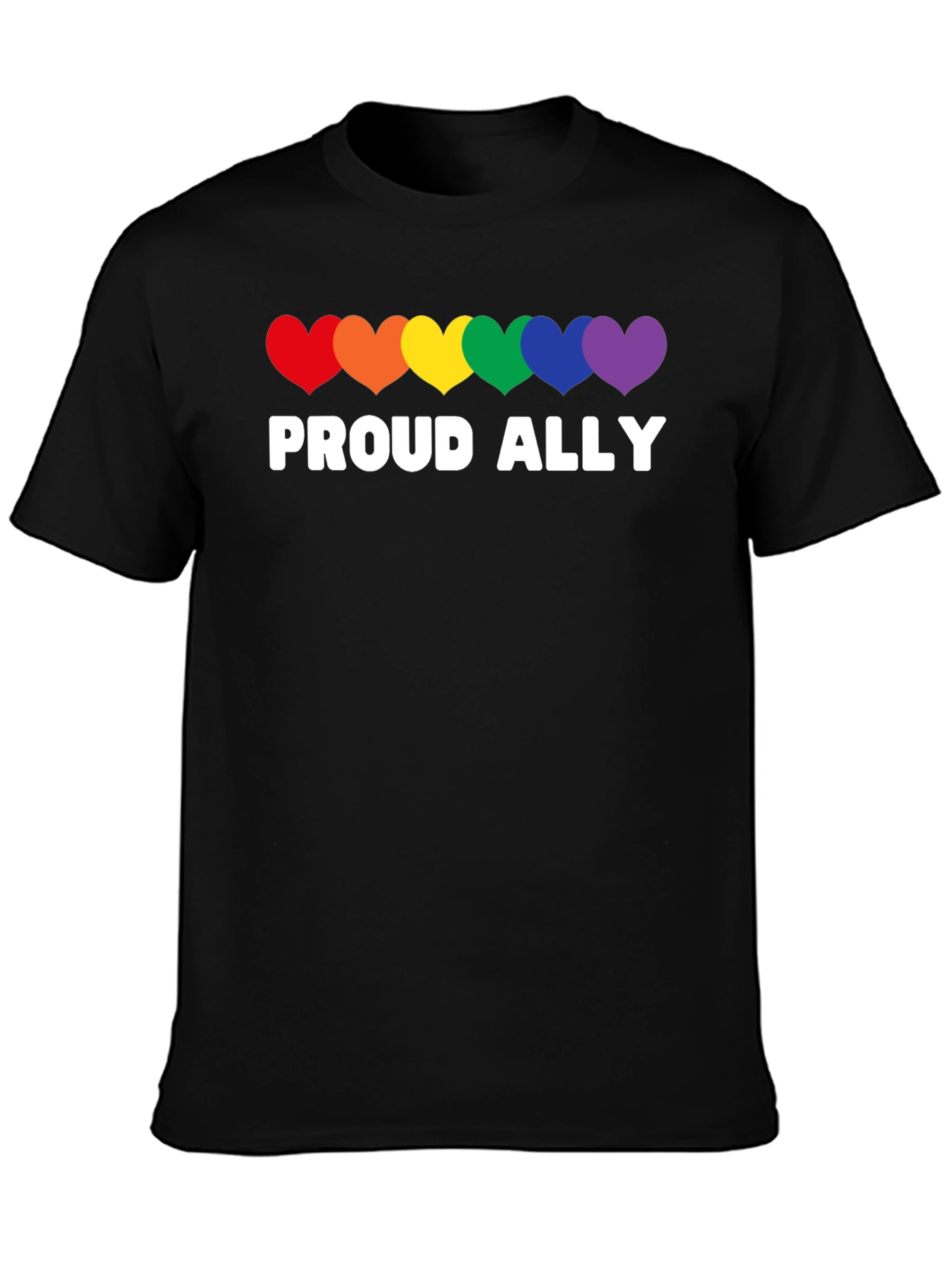 Proud Ally Rainbow Heart LGBT Pride T-Shirt