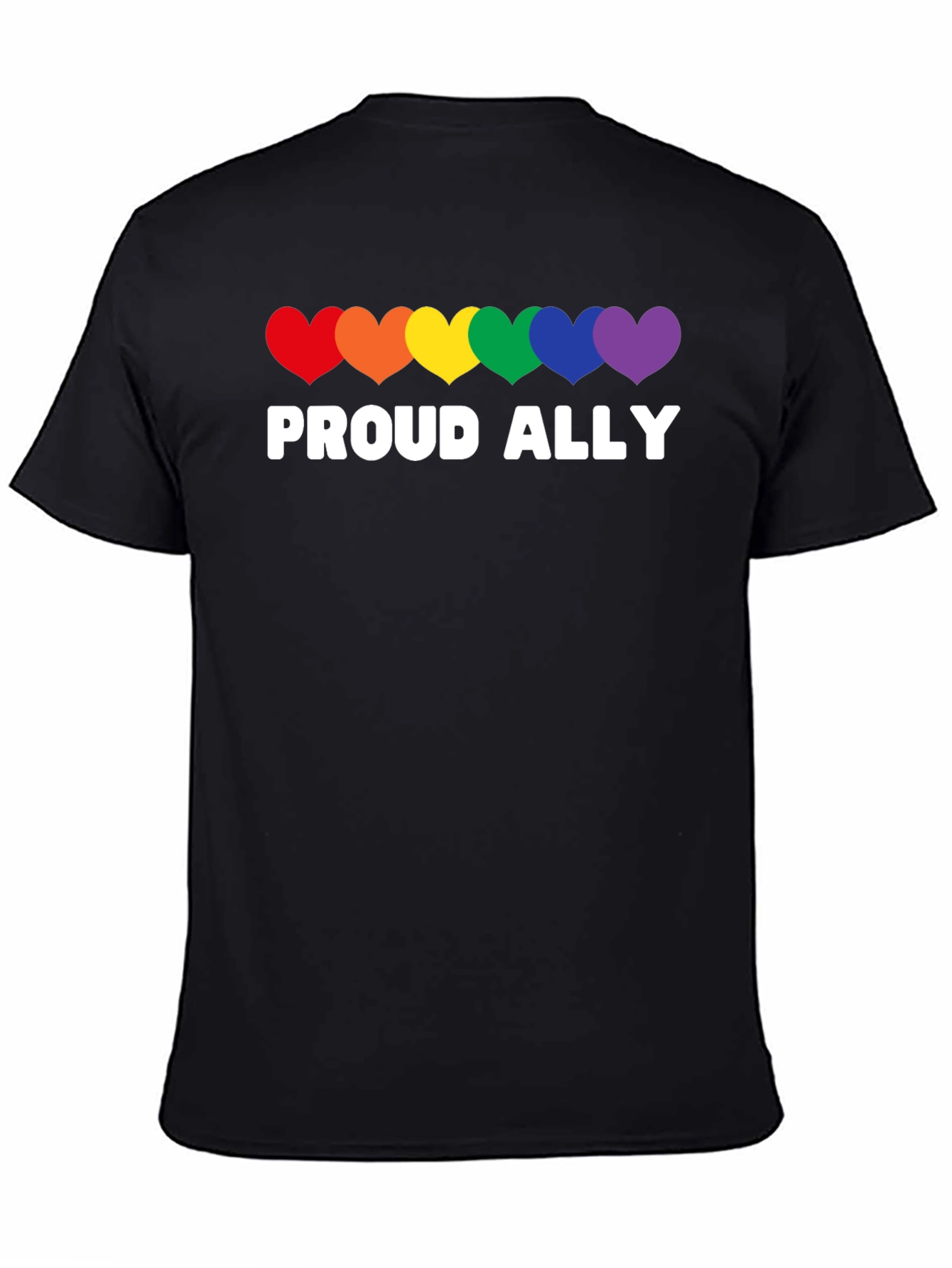 Proud Ally Rainbow Heart LGBT Pride T-Shirt