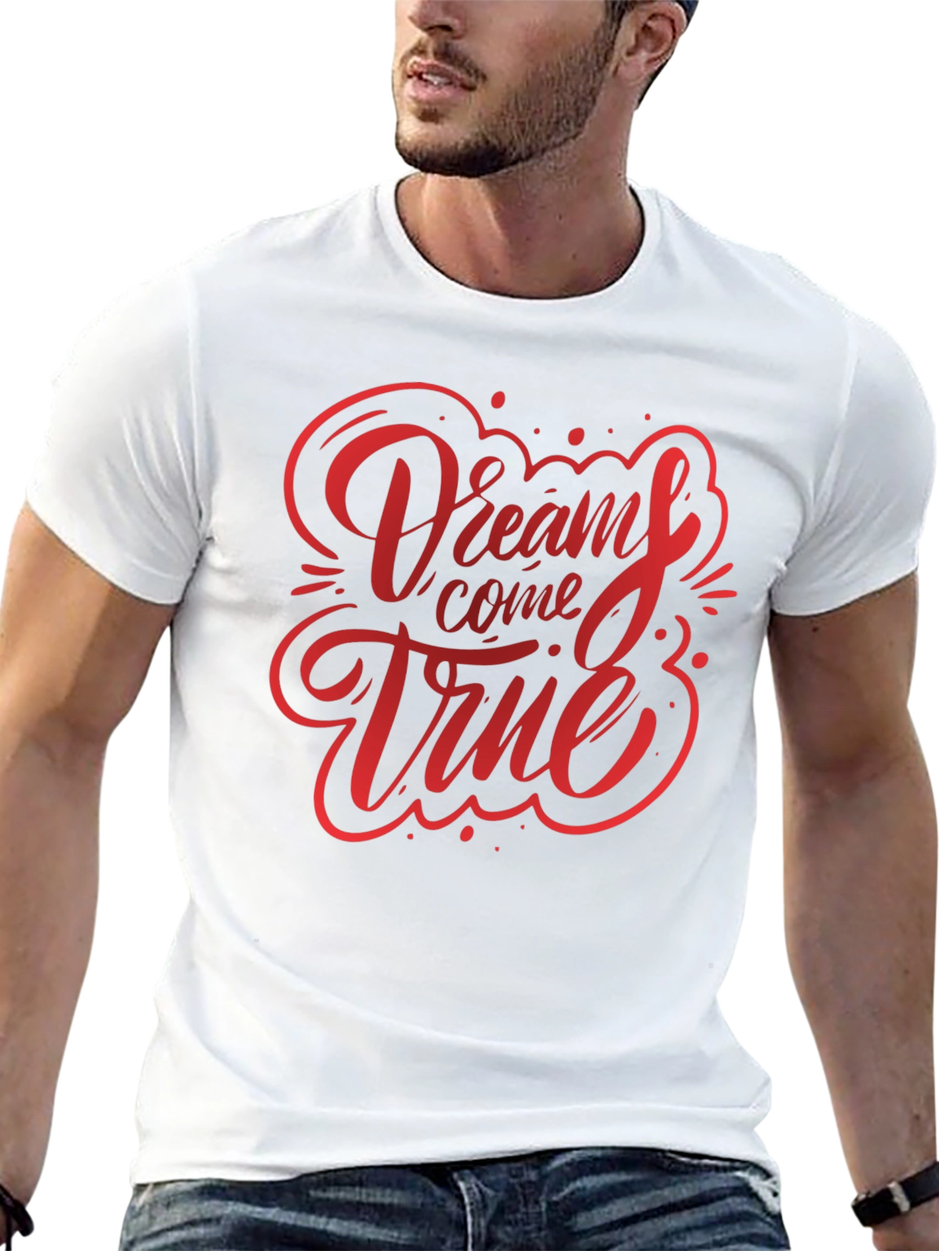 Dreams Come True Graphic Tee - Black Cotton T-Shirt