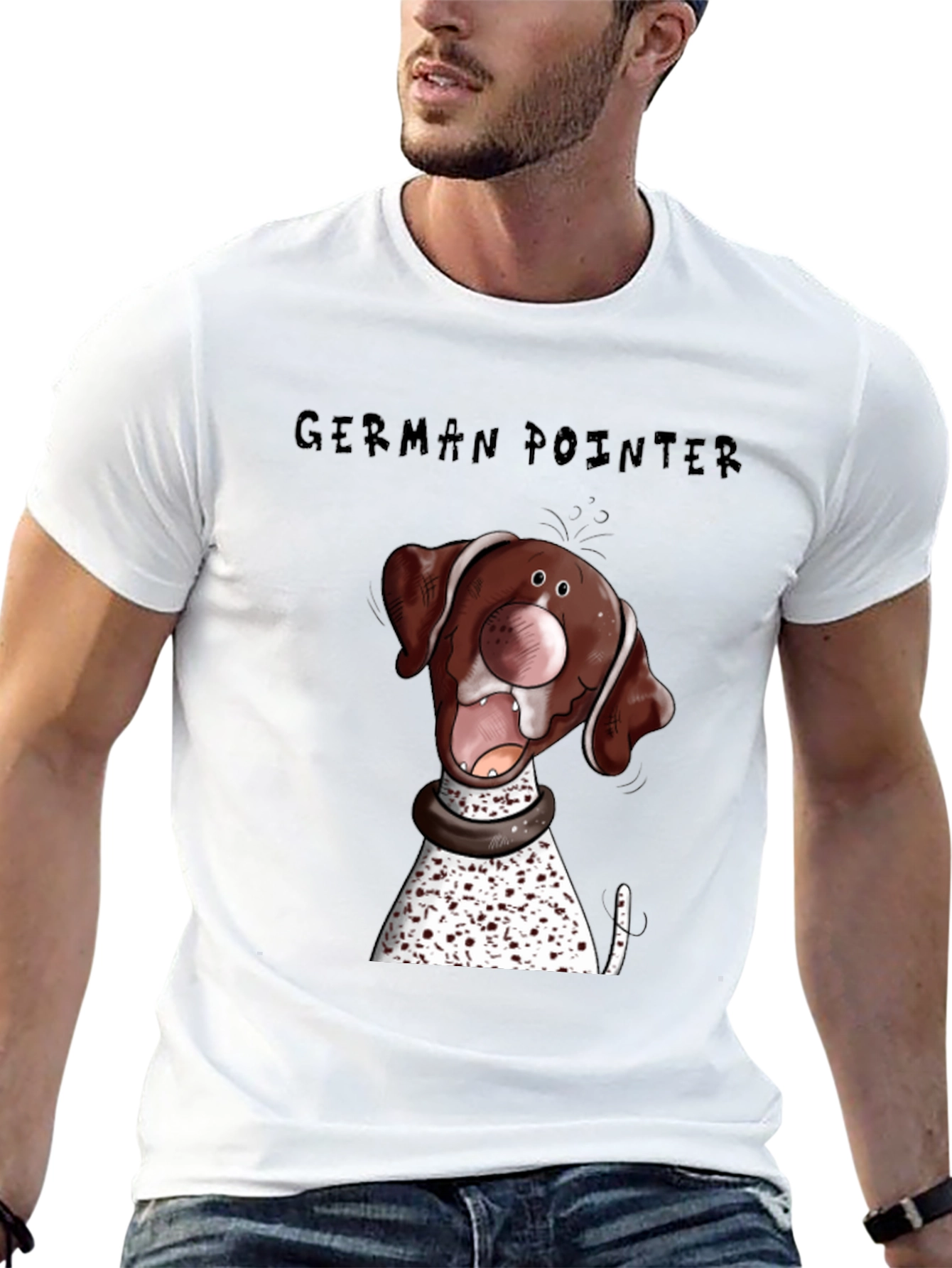 German Pointer Dog Cartoon Graphic Tee