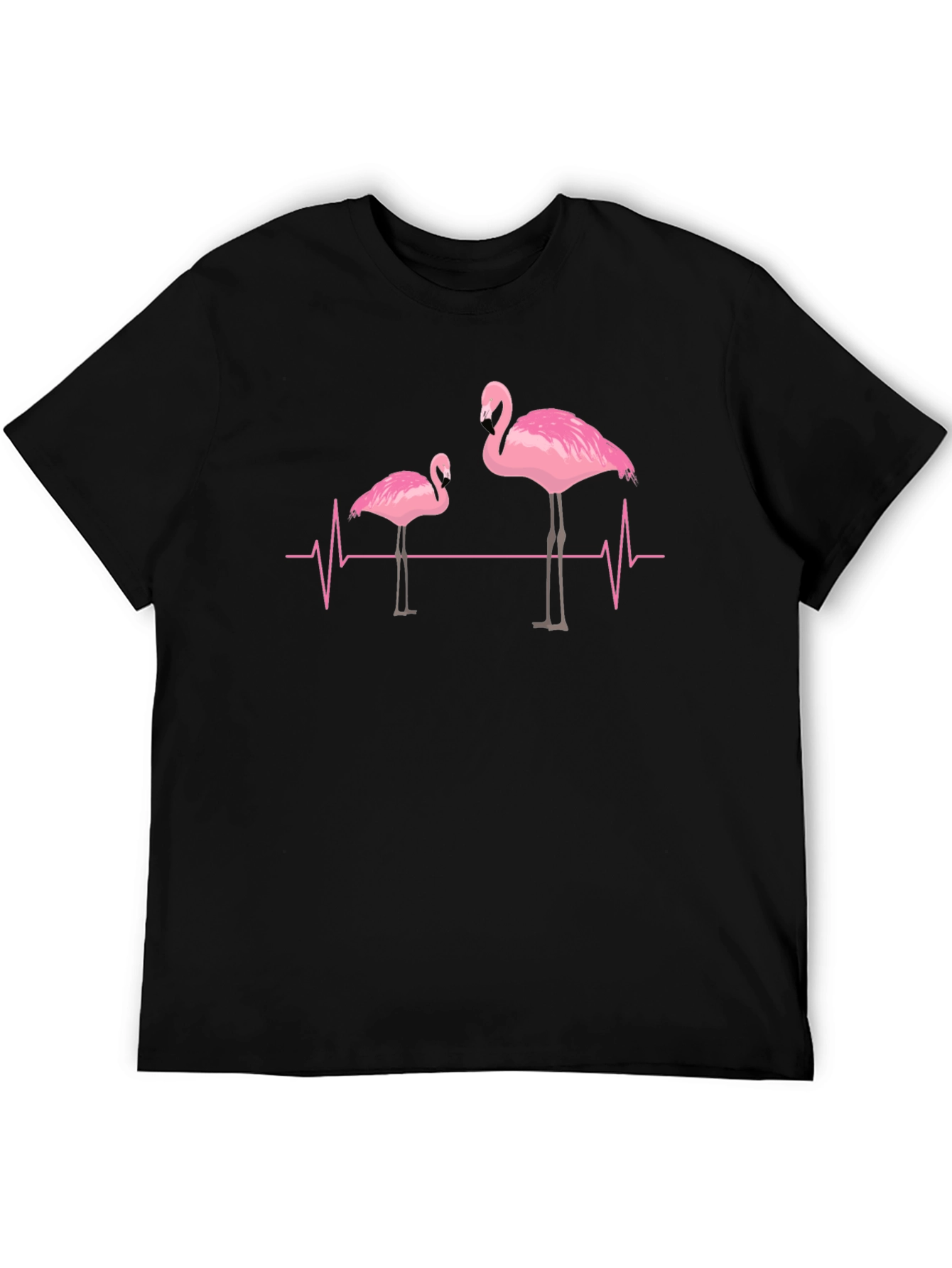 Flamingo Heartbeat Graphic Tee - Unique Design