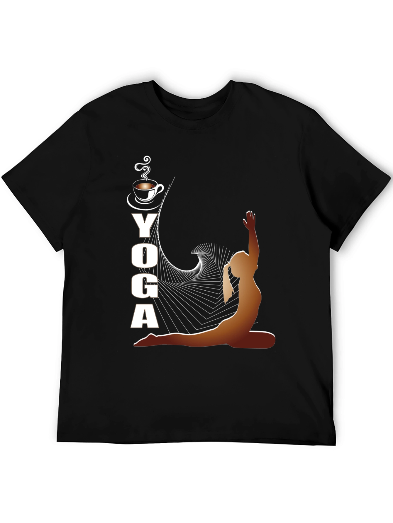 Yoga and Coffee Black T-Shirt