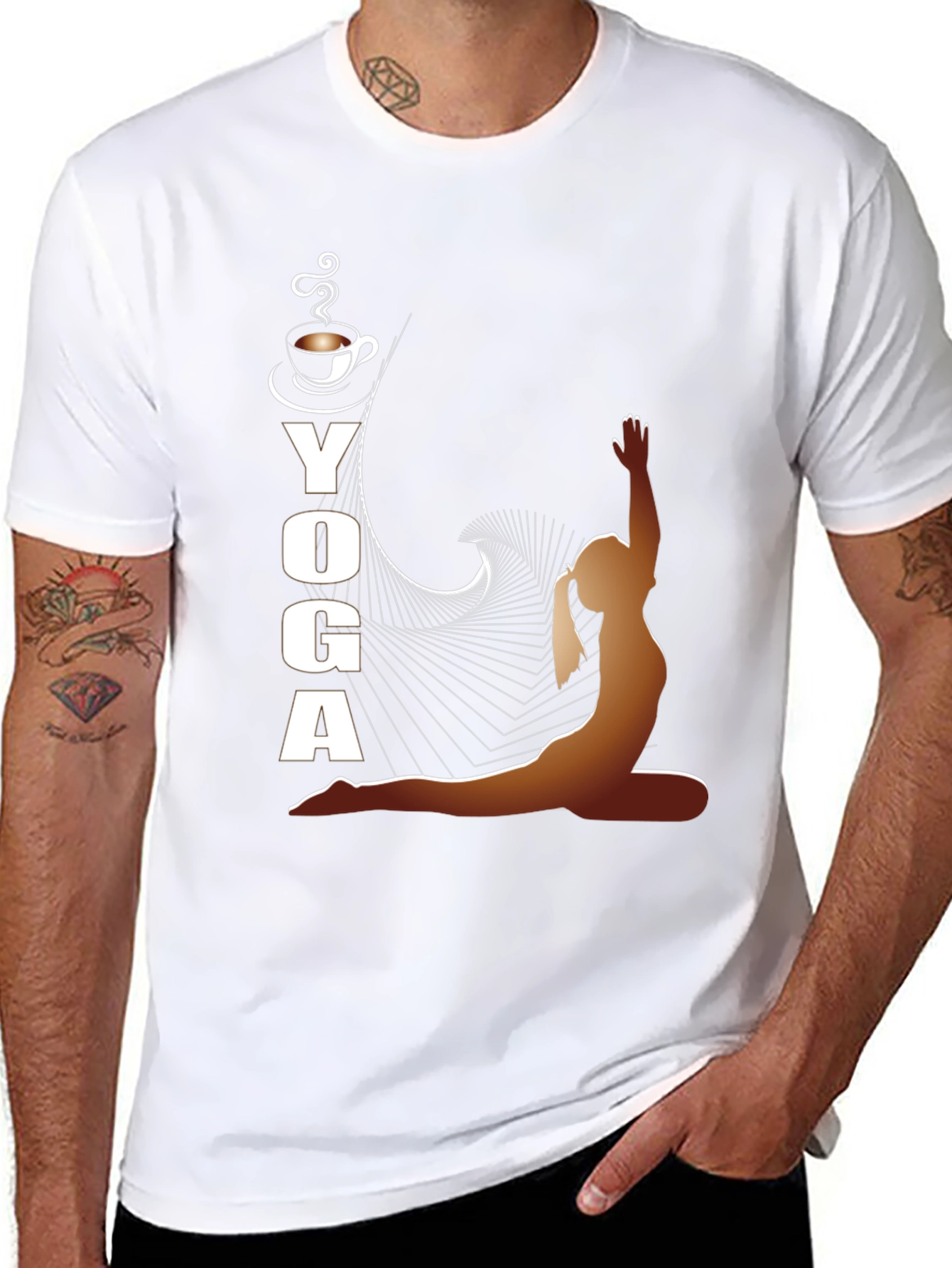 Yoga and Coffee Black T-Shirt
