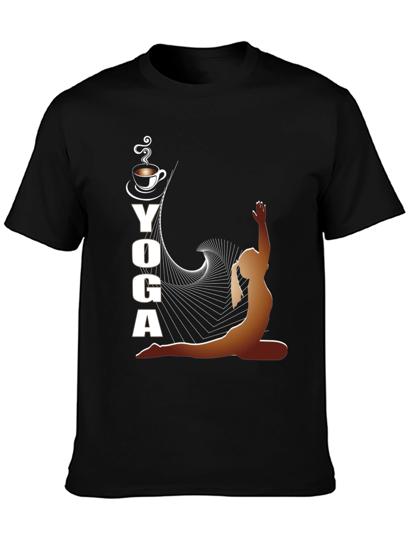 Yoga and Coffee Black T-Shirt