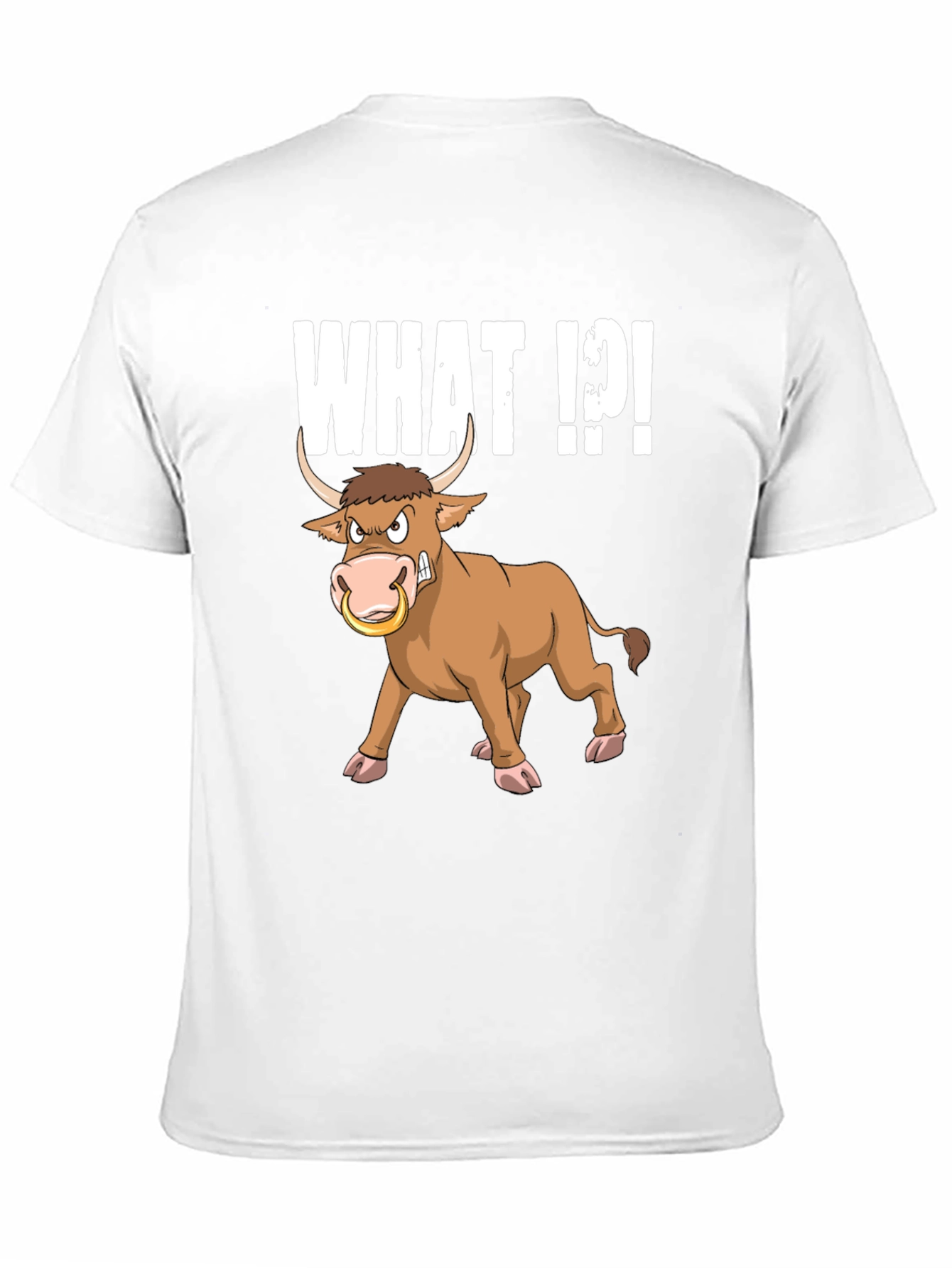 Funny Bull What T-Shirt - Black Graphic Tee
