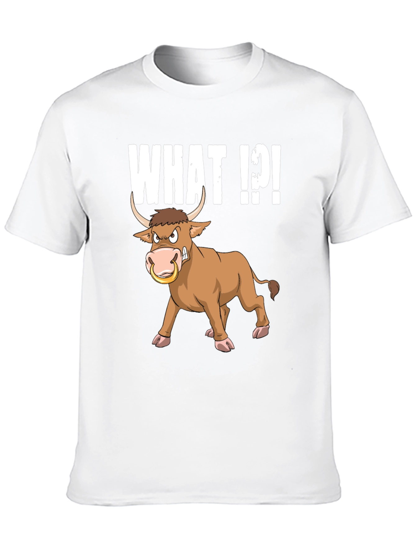 Funny Bull What T-Shirt - Black Graphic Tee