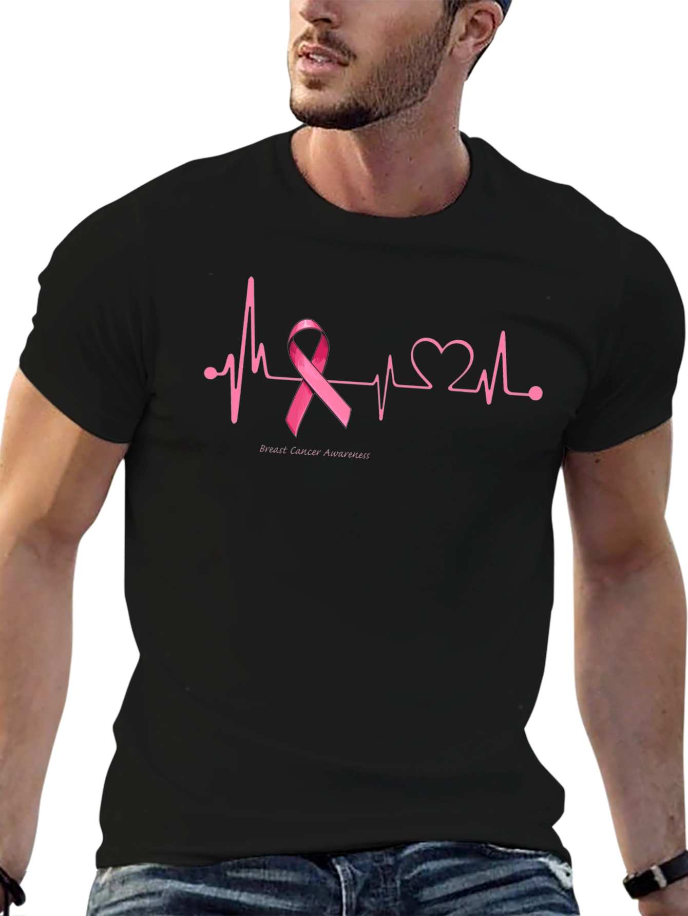 Breast Cancer Awareness Heartbeat T-Shirt